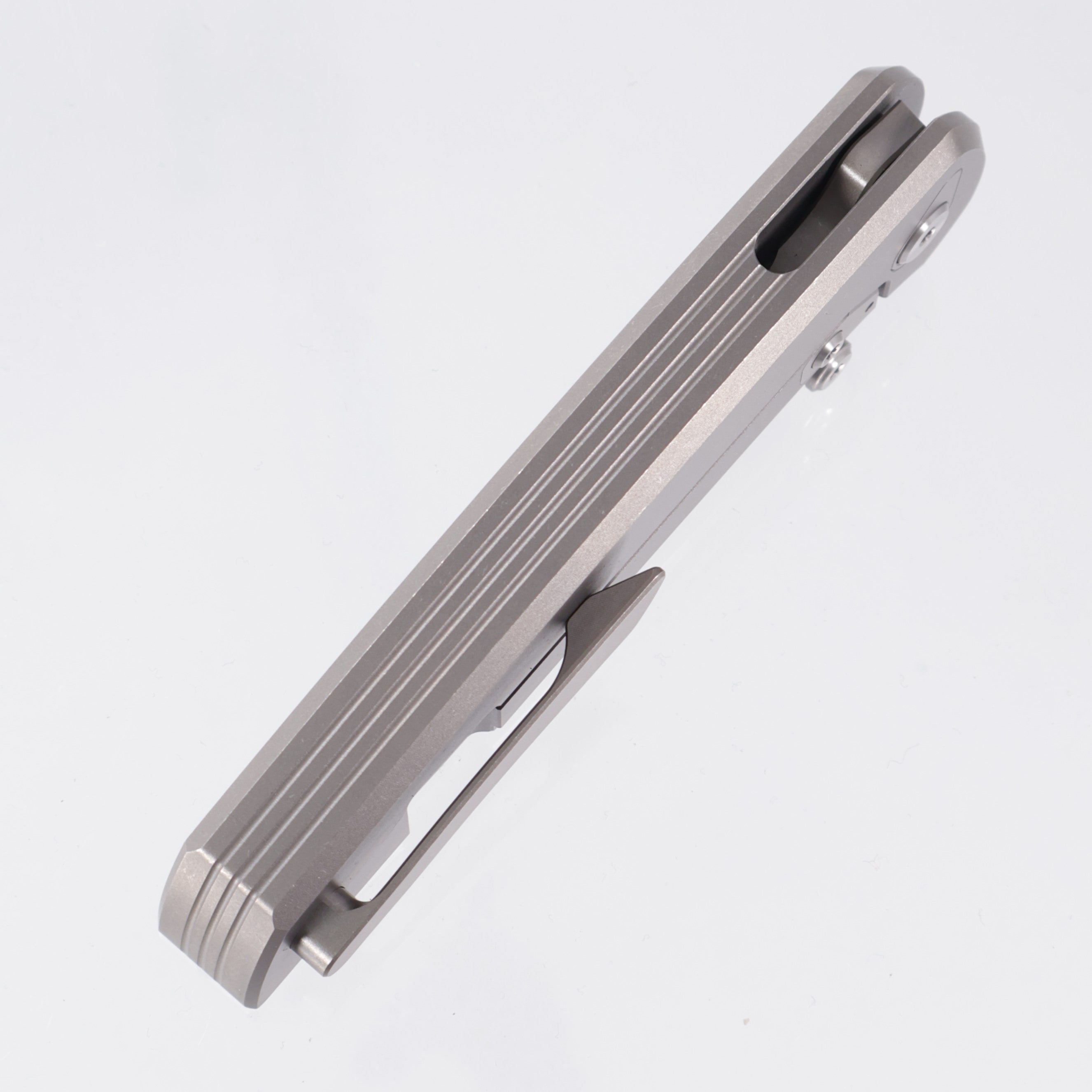 Chaves Knives x Jake McCoy The Disciple Street Integral - Stonewash Titanium w/ Machine Finish Stainless Hardware - Stonewash M390