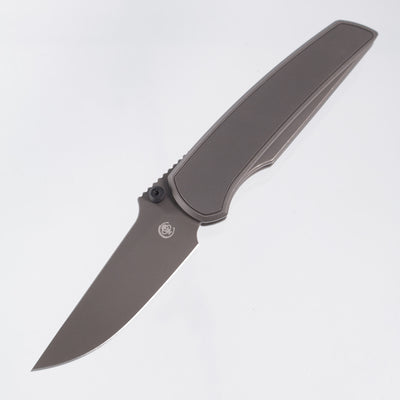 Chaves Knives x Jake McCoy The Disciple Street Integral - Grey PVD Stonewash Titanium w/ Black PVD Stainless Hardware - Grey PVD Stonewash M390