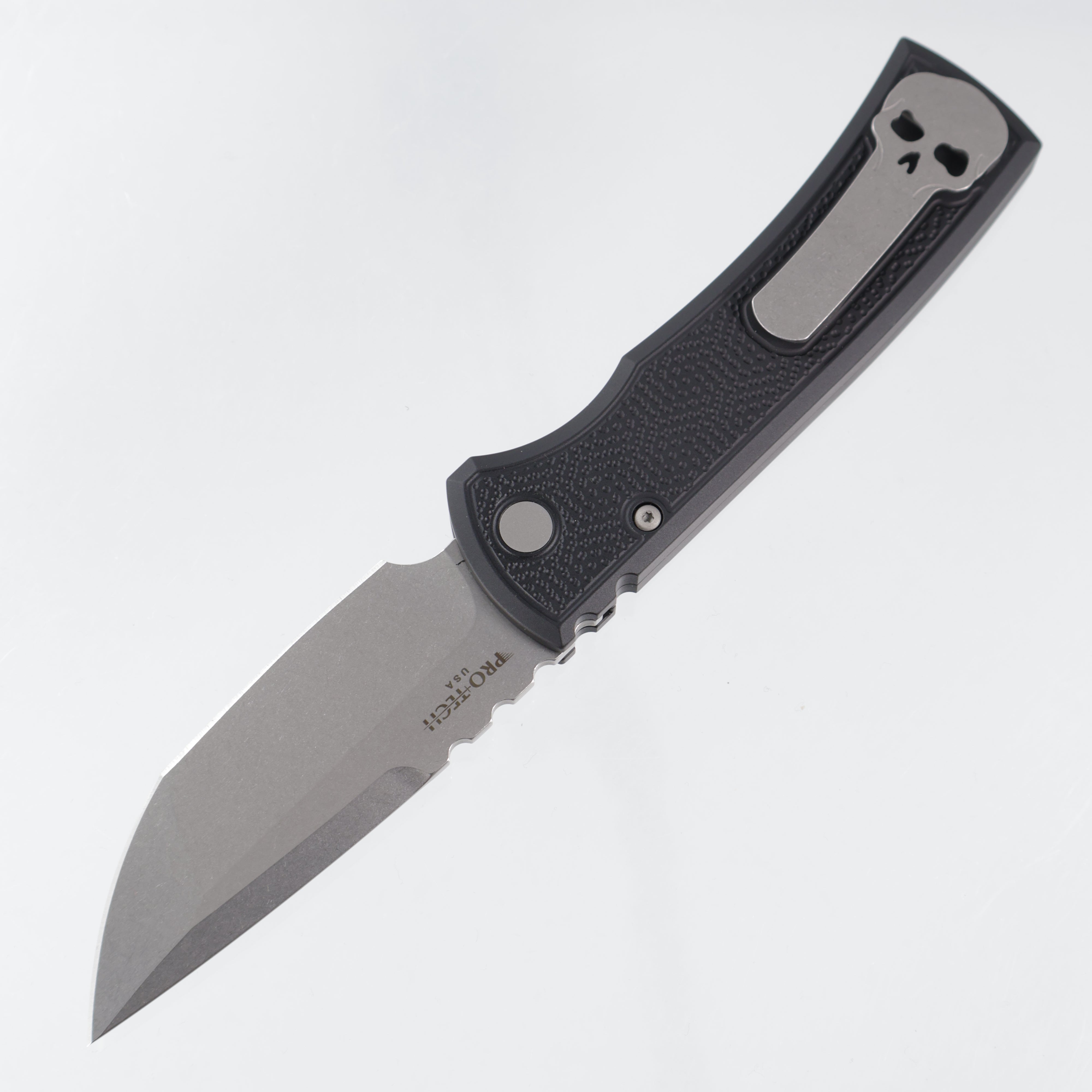 Chaves Redencion Auto Tanto - Black Spiral Stippled Aluminum - Stonewash S35VN