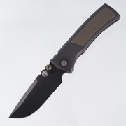 Chaves Redencion Street Integral Drop Point 50 Series "The Suit" - Tumbled Black PVD Titanium w/ Bronze Ti Inlays & Hardware  - Tumbled Black PVD M390
