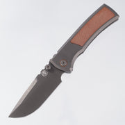 Chaves Redencion Street Integral Drop Point 50 Series "Dirty Steve" - Tumbled Grey PVD Titanium w/ Brown Linen Micarta Inlays - Tumbled Grey PVD 3V