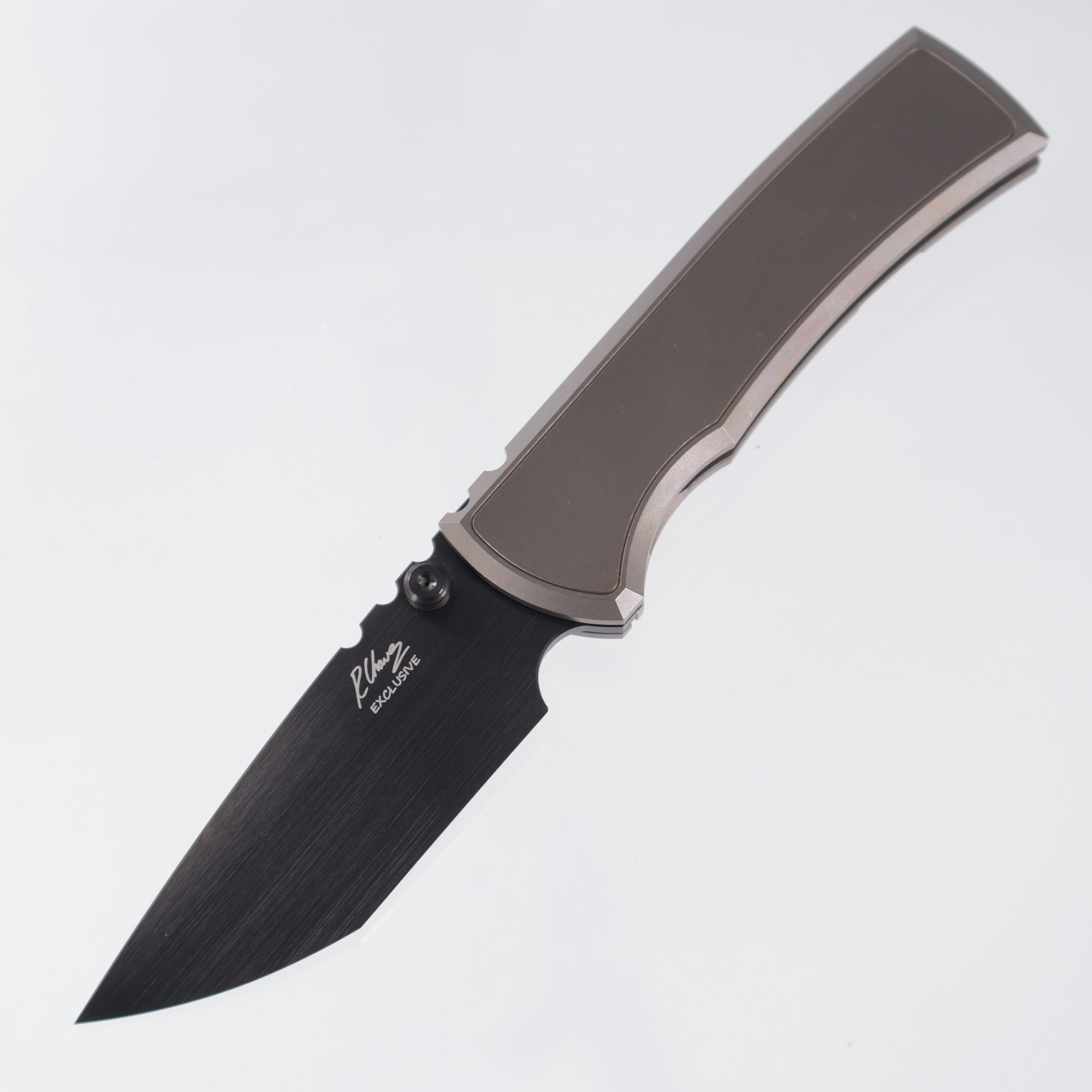 Chaves Redencion Street Integral Tanto - Bronze Ano Titanium w/ Black PVD Hardware - Chisel Ground Black Satin PVD M390