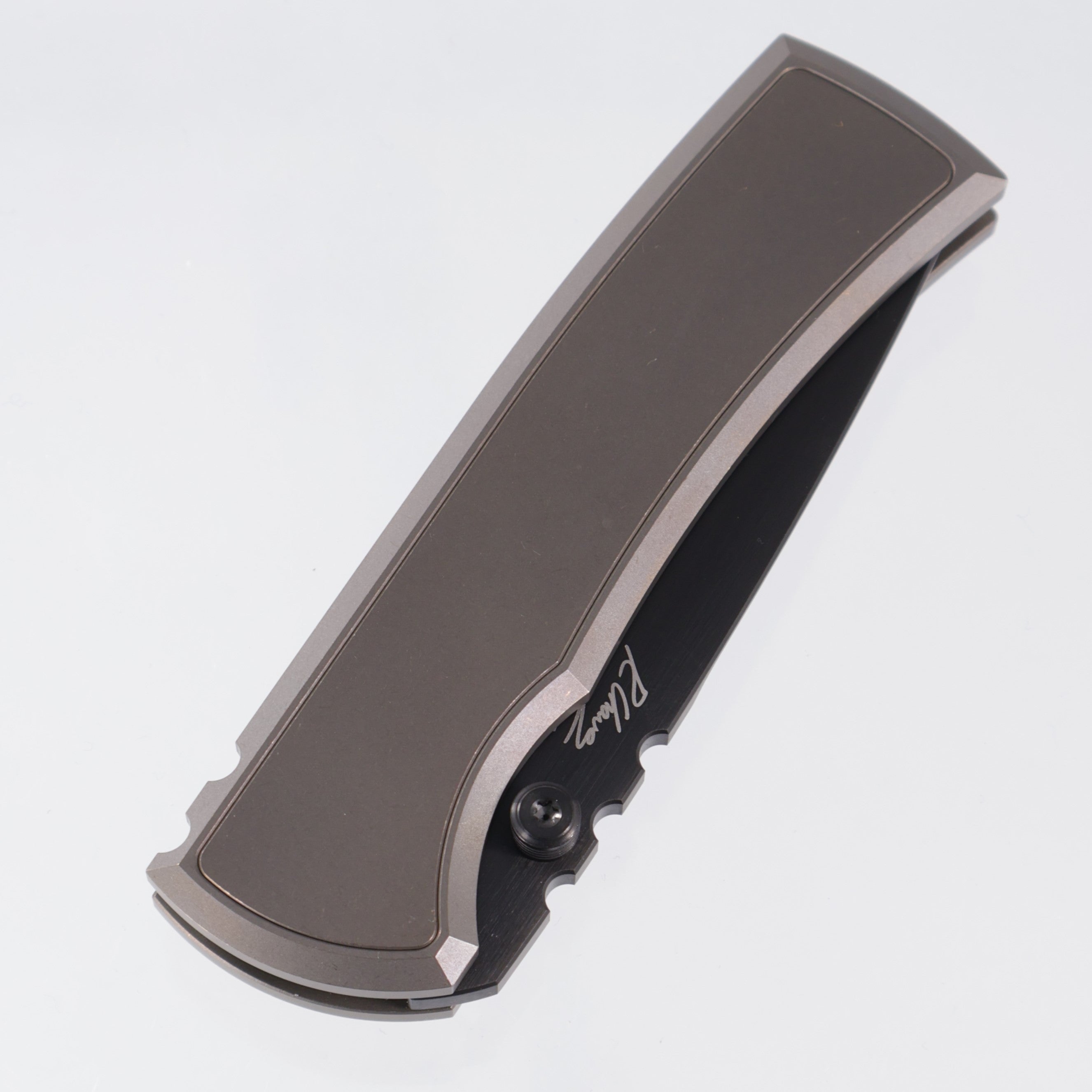 Chaves Redencion Street Integral Tanto - Bronze Ano Titanium w/ Black PVD Hardware - Chisel Ground Black Satin PVD M390