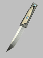 Reate Exo Gravity Knife Green Micarta 3.7 Inch Plain Dual Finish Tanto Large w Lock