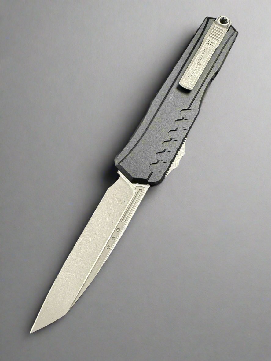 Pre Owned Like New Microtech Cypher II Wharncliffe Proof Run, Black Aluminum / Apocalyptic M390MK - 1241-10APS PR