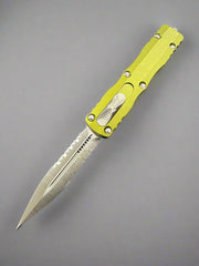 Microtech Dirac Double Edge Satin Partial Serrated & OD Green 225-5OD