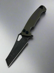 Dead Reckon Knives Ridgeback - Titanium Grey Ano, Body 1, 3.25in Dark Stonewash Magnacut, Wharncleaver