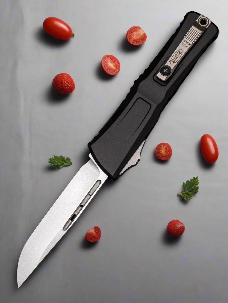 Microtech Knives Combat Troodon Gen III Stonewash Single Edge w/ Black Handle 1143-10
