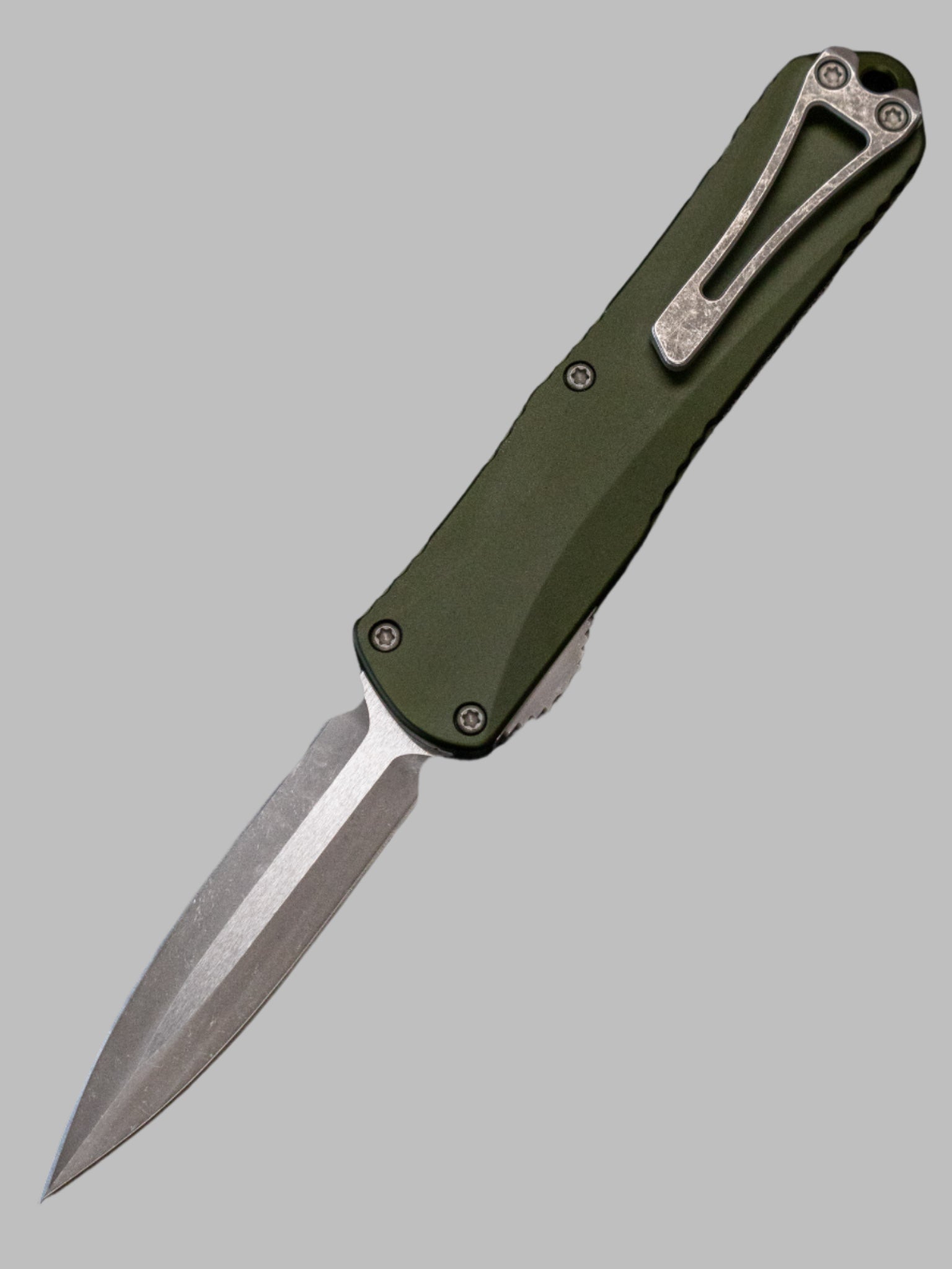 Heretic Knives Manticore E Battleworn Double Edge MagnaCut & OD Green H028-5A-GRN