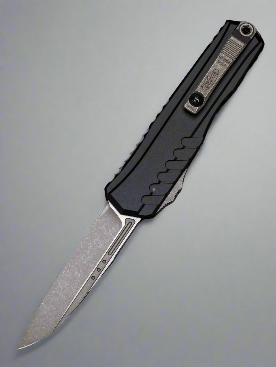 Microtech Cypher II S/E OTF Automatic Knife Black (3.5" Apocalyptic) 1241-10 AP