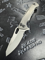 Dead Reckon Knives Ridgeback - Textured Titanium Integral, Modified Blade Shape, Series 1, Matte Glass Blasted