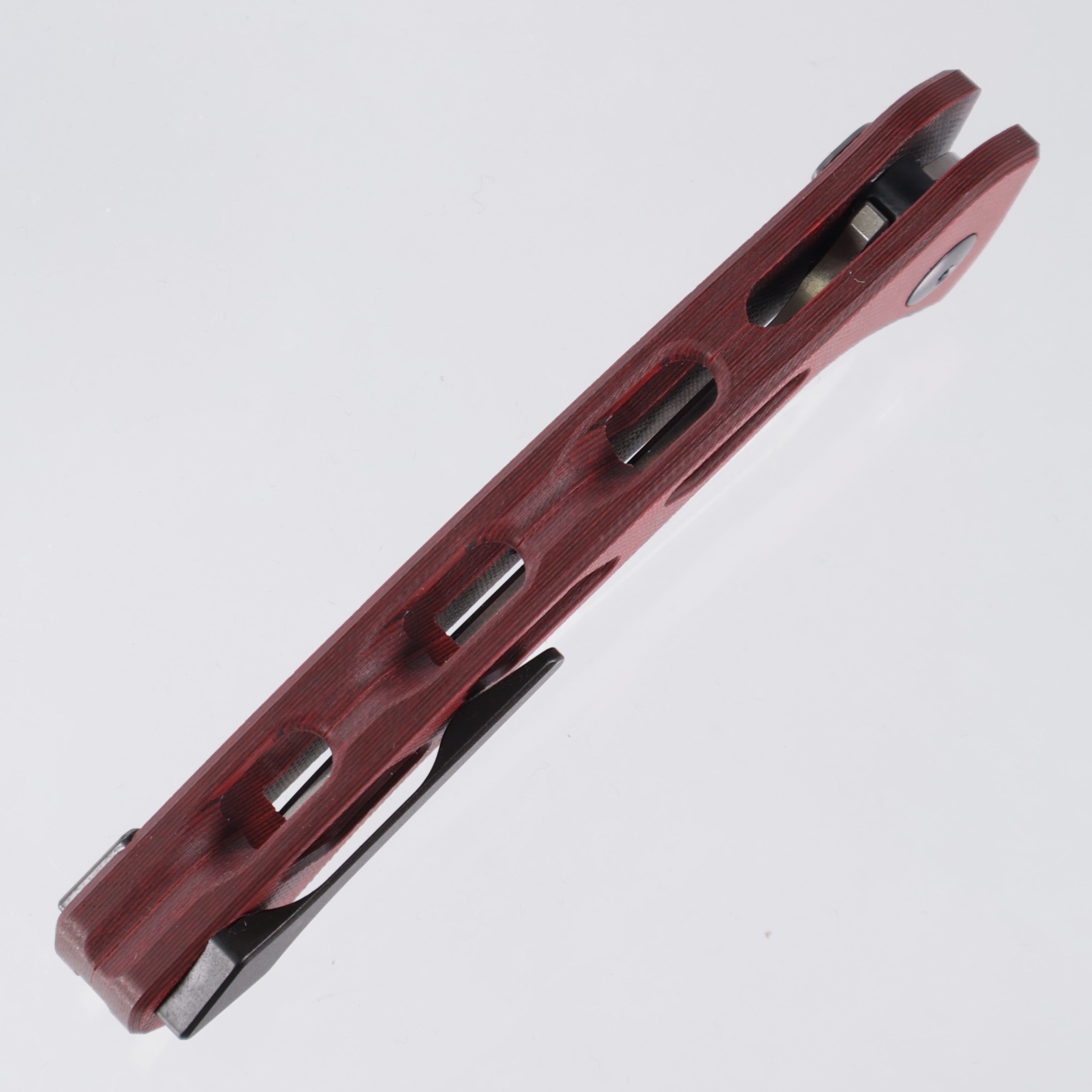 Dead Reckon Ridgeback Vertebrae - Flipper Delete - Red & Black G10 - Magnacut Clip Point - RB-3545-21