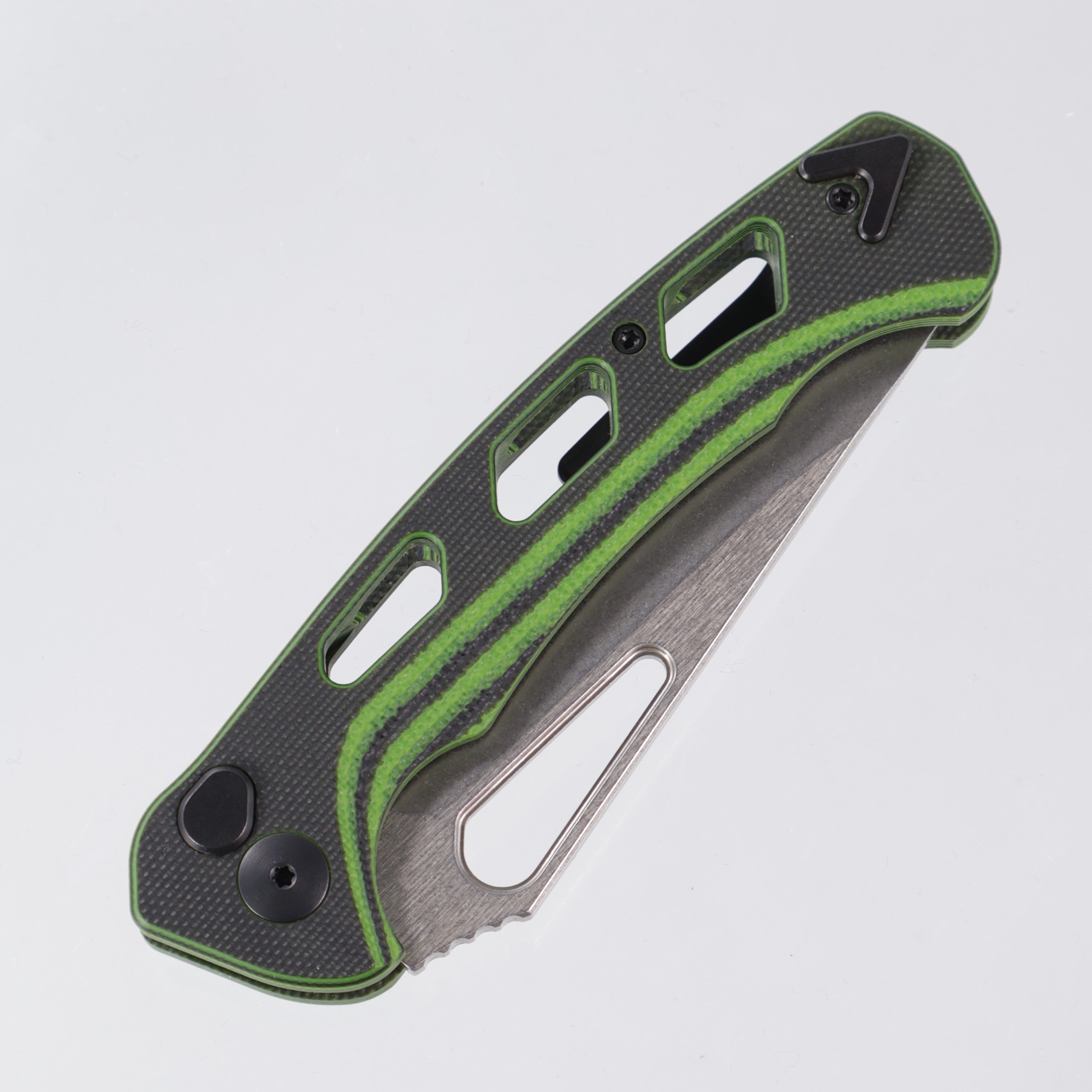 Dead Reckon Ridgeback Vertebrae - Flipper Delete - Green & Black G10 - Magnacut Clip Point - RB-3545-21