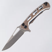 Dead Reckon Ridgeback Vertebrae - Flipper - Black, Tan, White G10 - Magnacut Clip Point - RB-3545-21