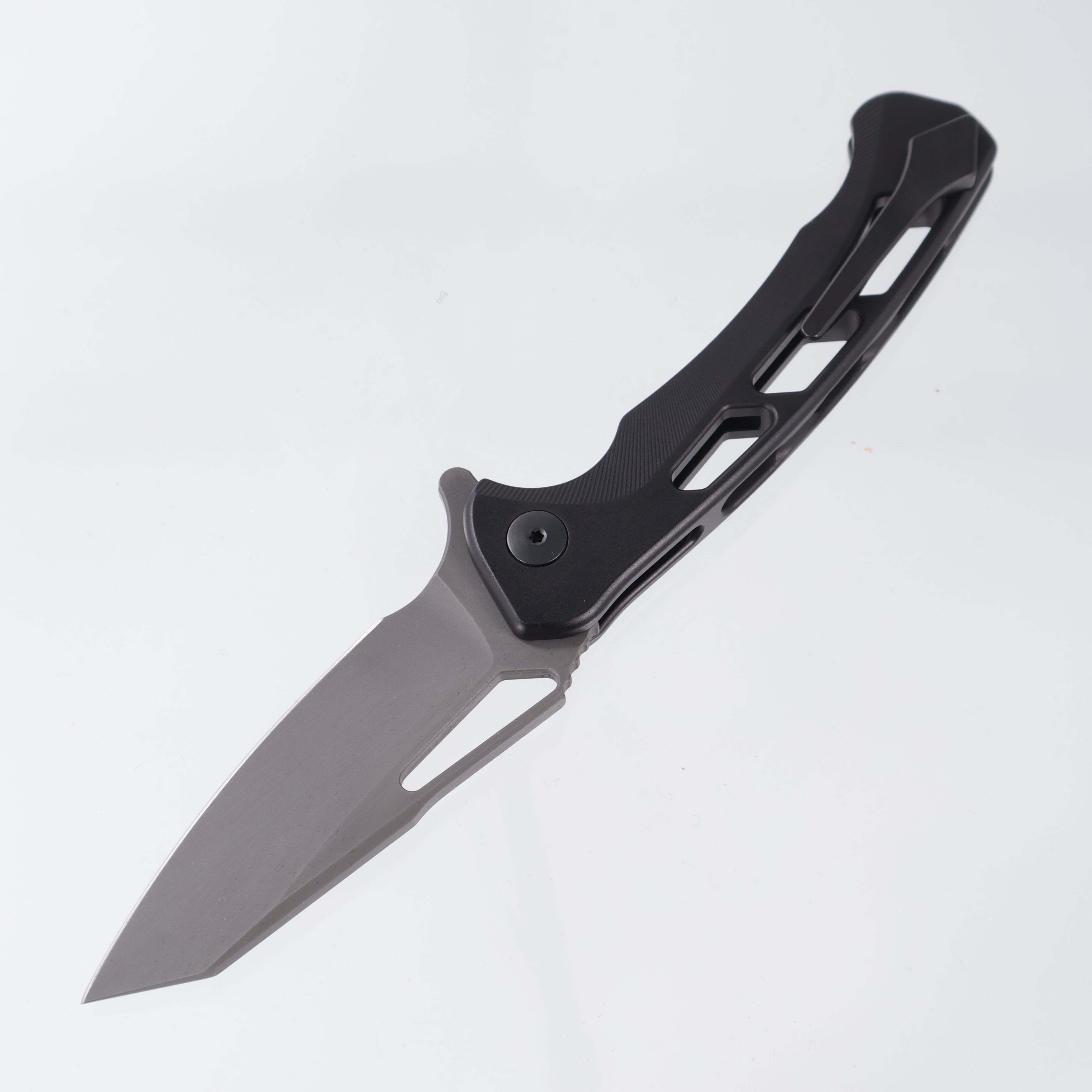 Dead Reckon Ridgeback Vertebrae Integral - Reverse Tanto - Black Aluminum - Dark Etch S45VN - RB-4462-77