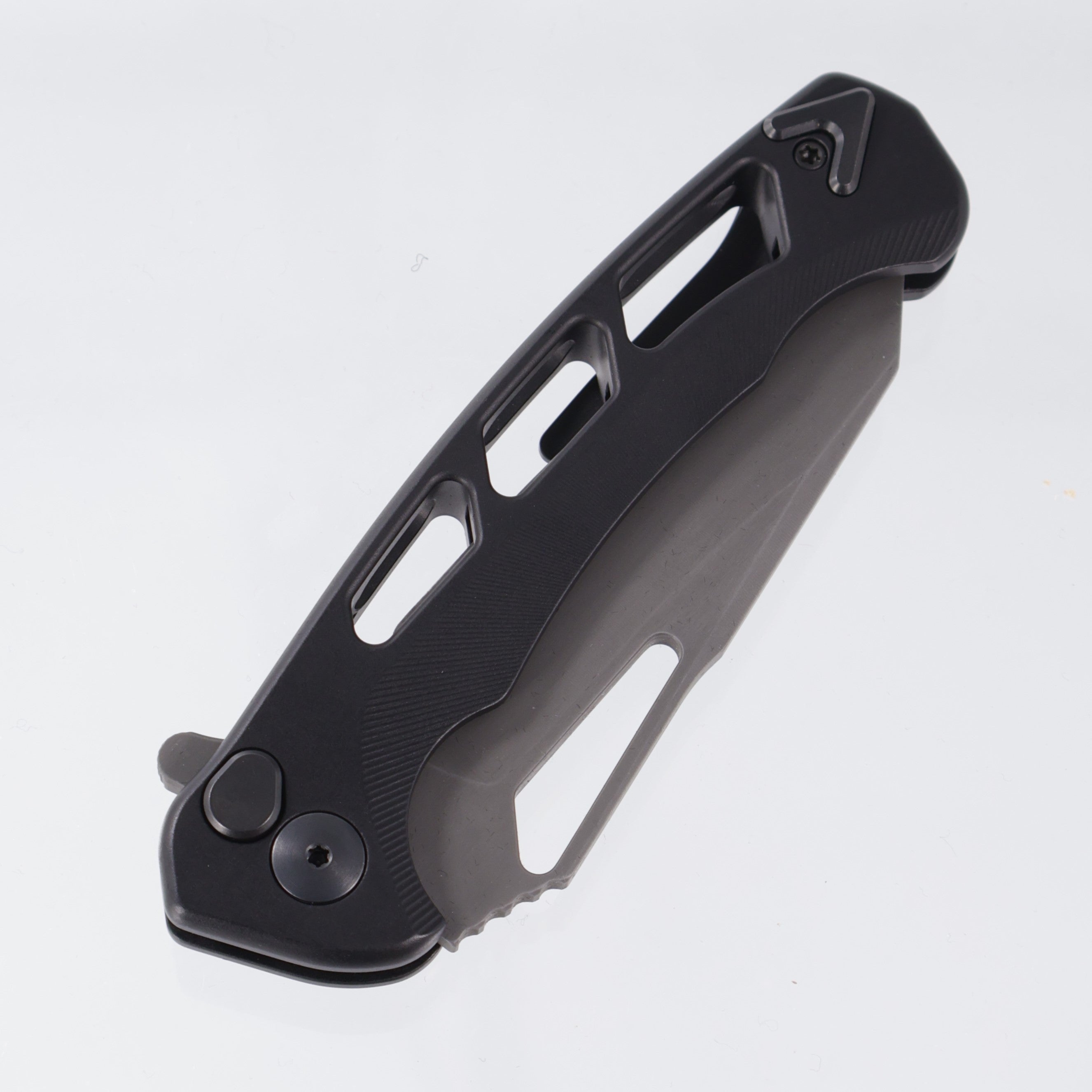 Dead Reckon Ridgeback Vertebrae Integral - Reverse Tanto - Black Aluminum - Dark Etch S45VN - RB-4462-77