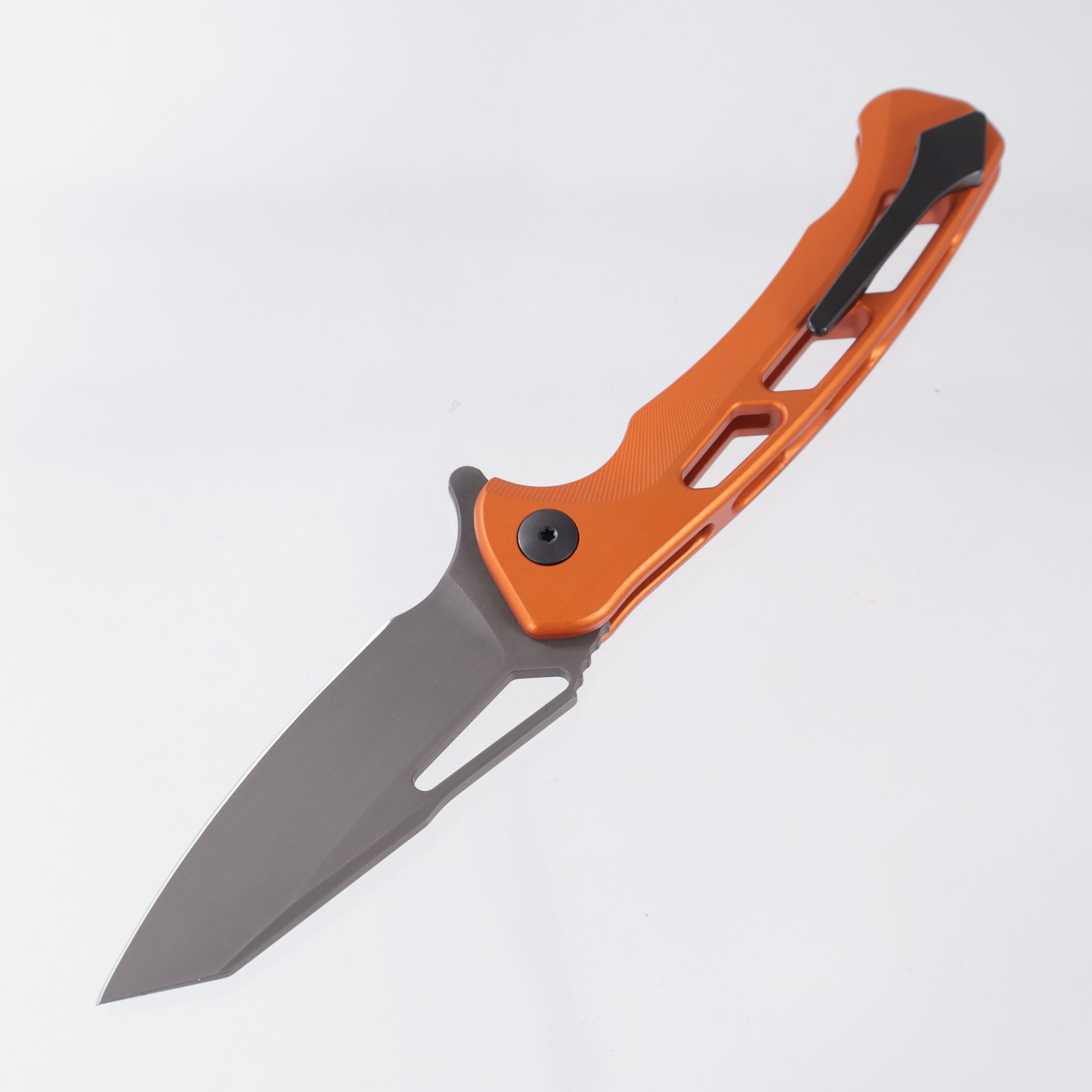 Dead Reckon Ridgeback Vertebrae Integral - Reverse Tanto - Burnt Orange Aluminum - Dark Etch S45VN - RB-4462-77