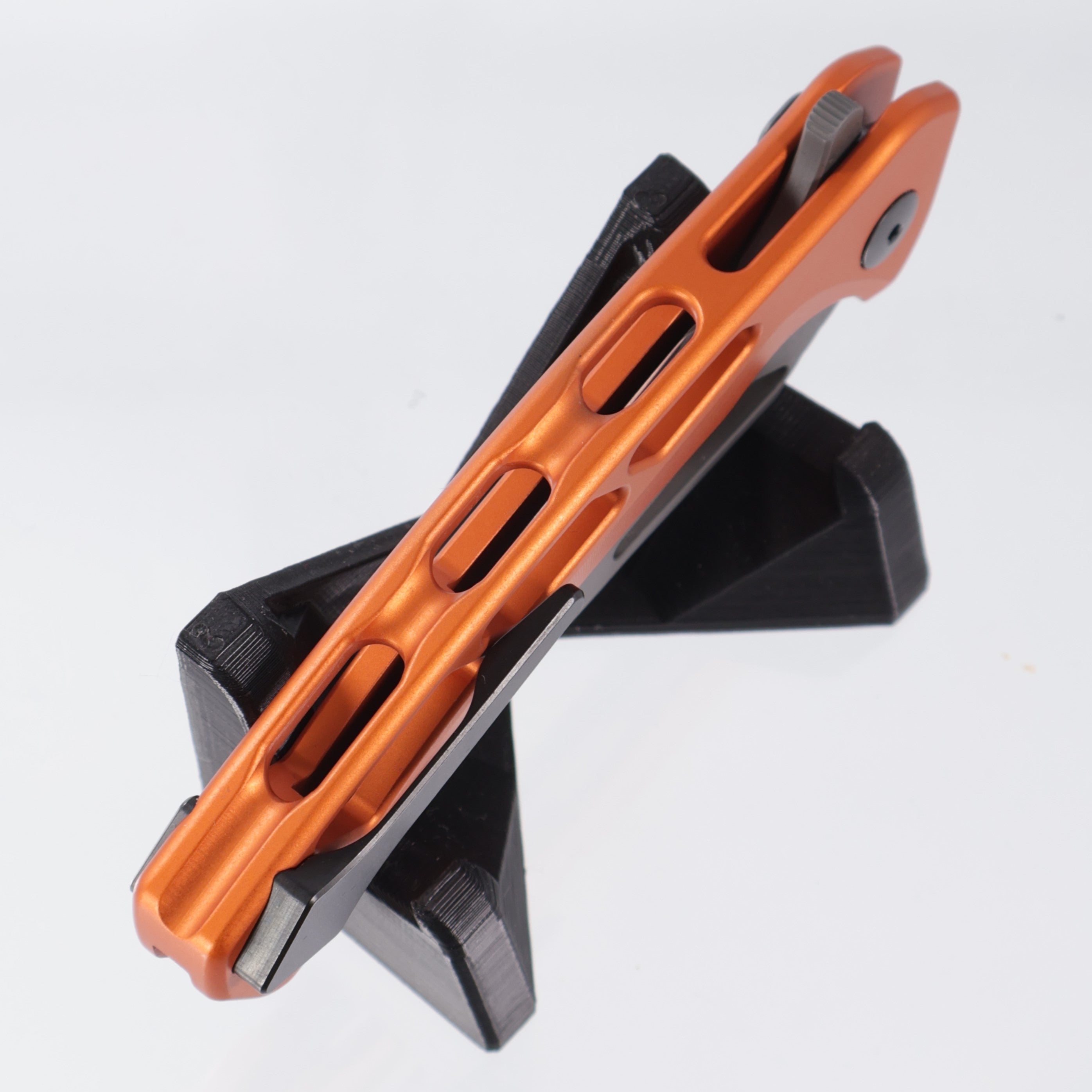 Dead Reckon Ridgeback Vertebrae Integral - Reverse Tanto - Burnt Orange Aluminum - Dark Etch S45VN - RB-4462-77