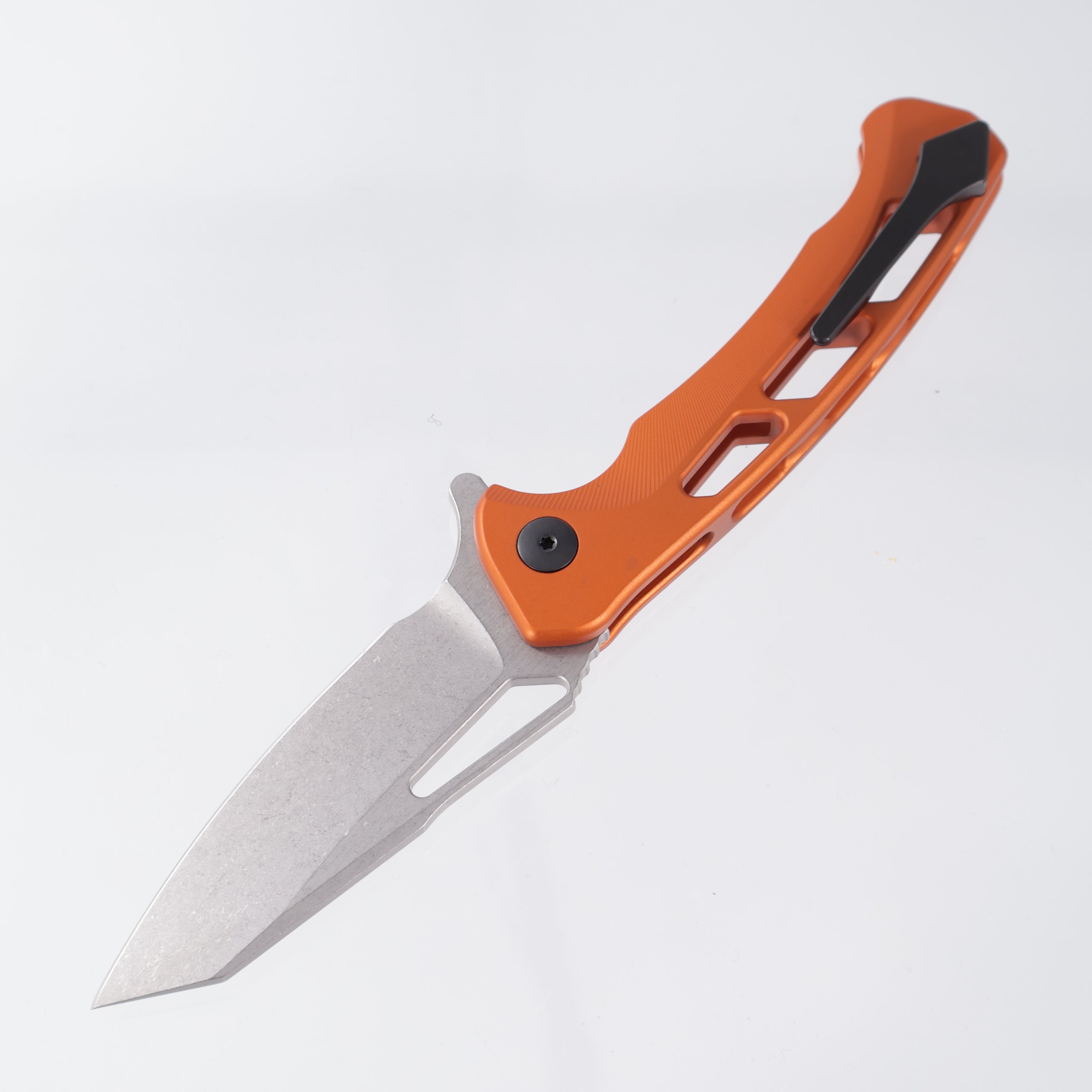 Dead Reckon Ridgeback Vertebrae Integral - Reverse Tanto - Burnt Orange Aluminum - Stonewash S45VN - RB-4462-17