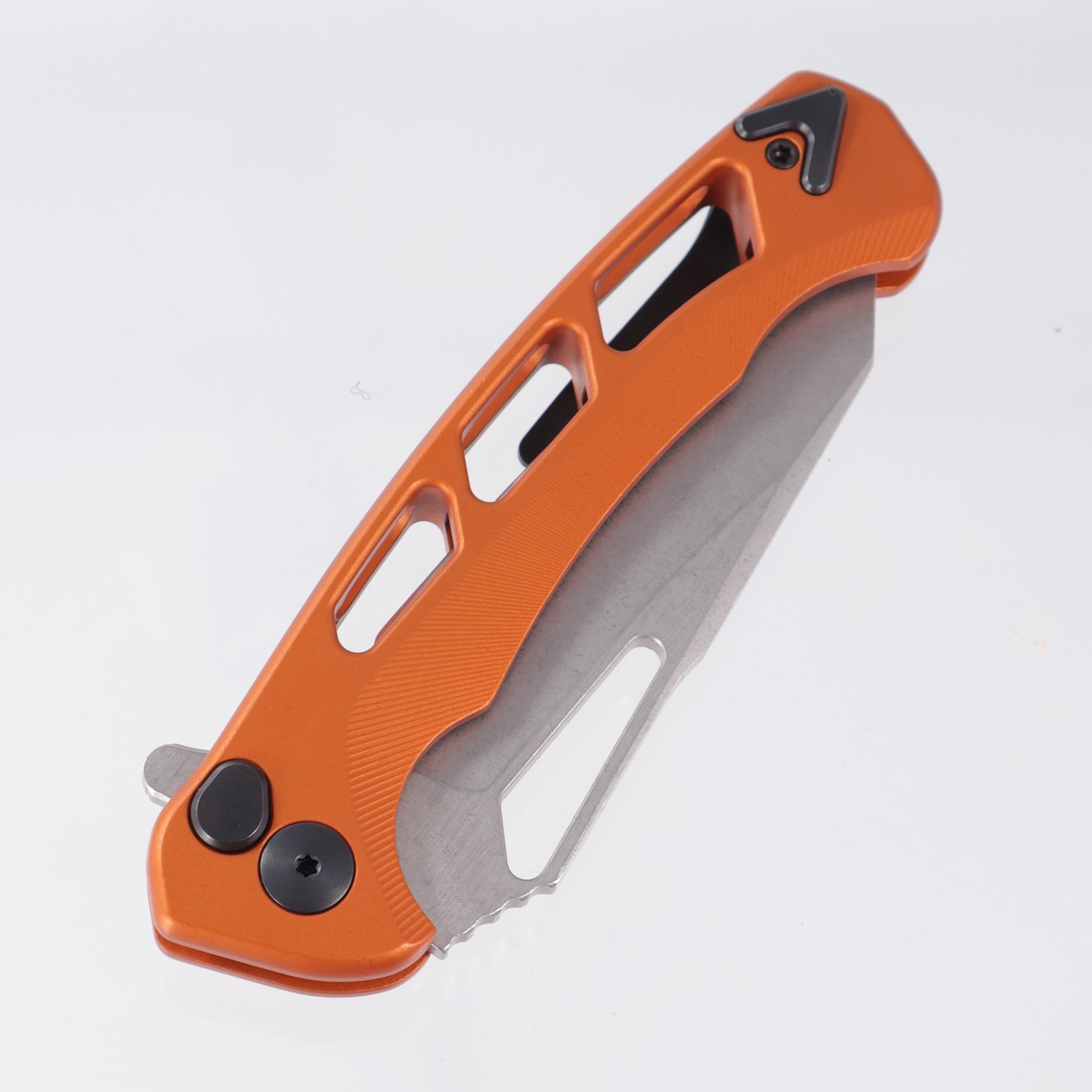 Dead Reckon Ridgeback Vertebrae Integral - Reverse Tanto, S45VN Stonewash - Burnt Orange Aluminum - RB-4462-17