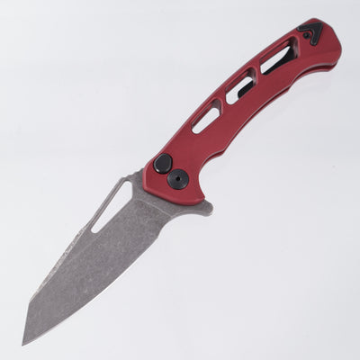Dead Reckon Ridgeback Vertebrae Integral - Reverse Tanto, Magnacut Dark Stonewash - Dark Red Aluminum - RB-4562-67 DRK
