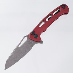 Dead Reckon Ridgeback Vertebrae Integral - Reverse Tanto, S45VN Dark Stonewash -Dark Red Aluminum - RB-4462-67 DRK