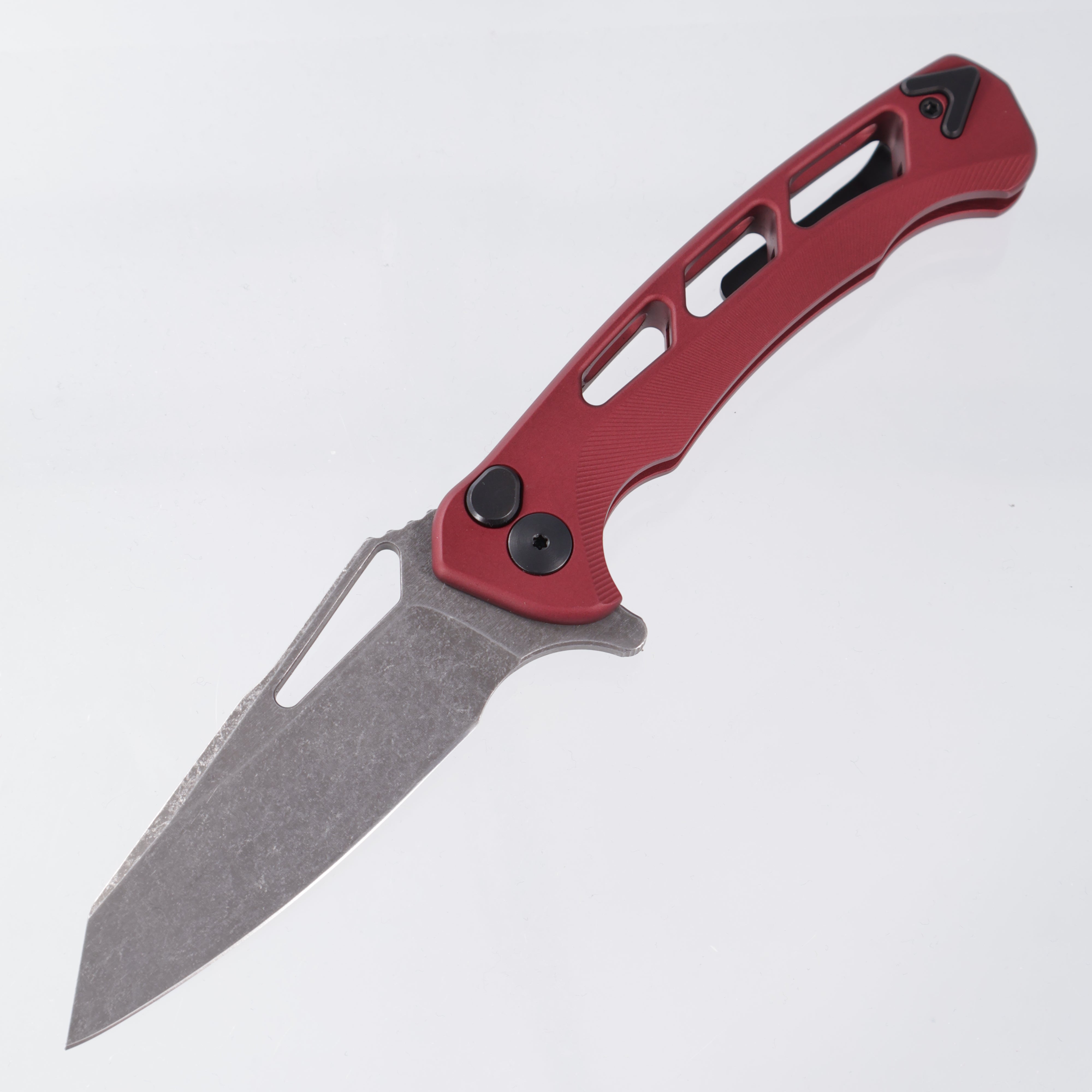 Dead Reckon Ridgeback Vertebrae Integral - Reverse Tanto, S45VN Dark Stonewash -Dark Red Aluminum - RB-4462-67 DRK