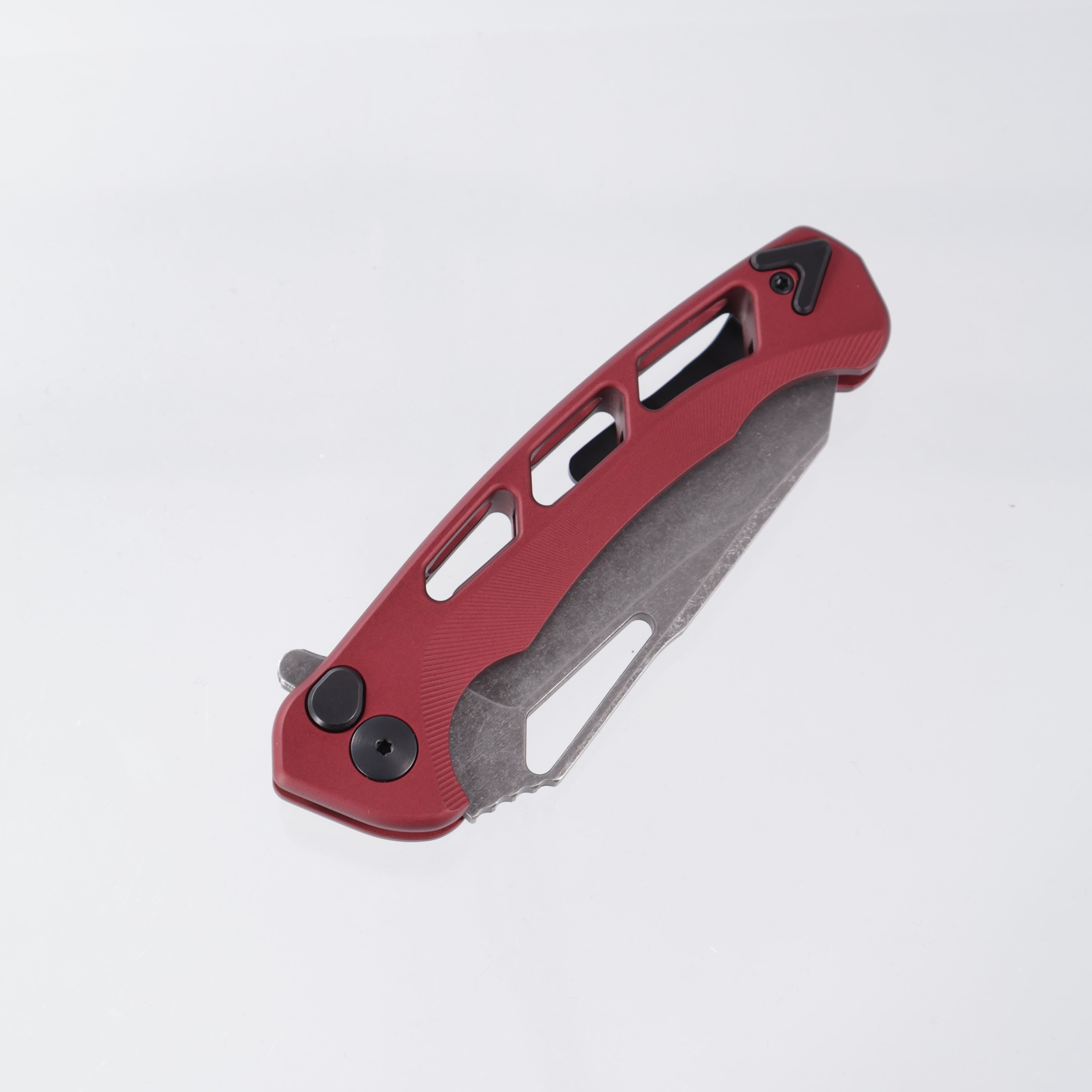 Dead Reckon Ridgeback Vertebrae Integral - Reverse Tanto, S45VN Dark Stonewash -Dark Red Aluminum - RB-4462-67 DRK
