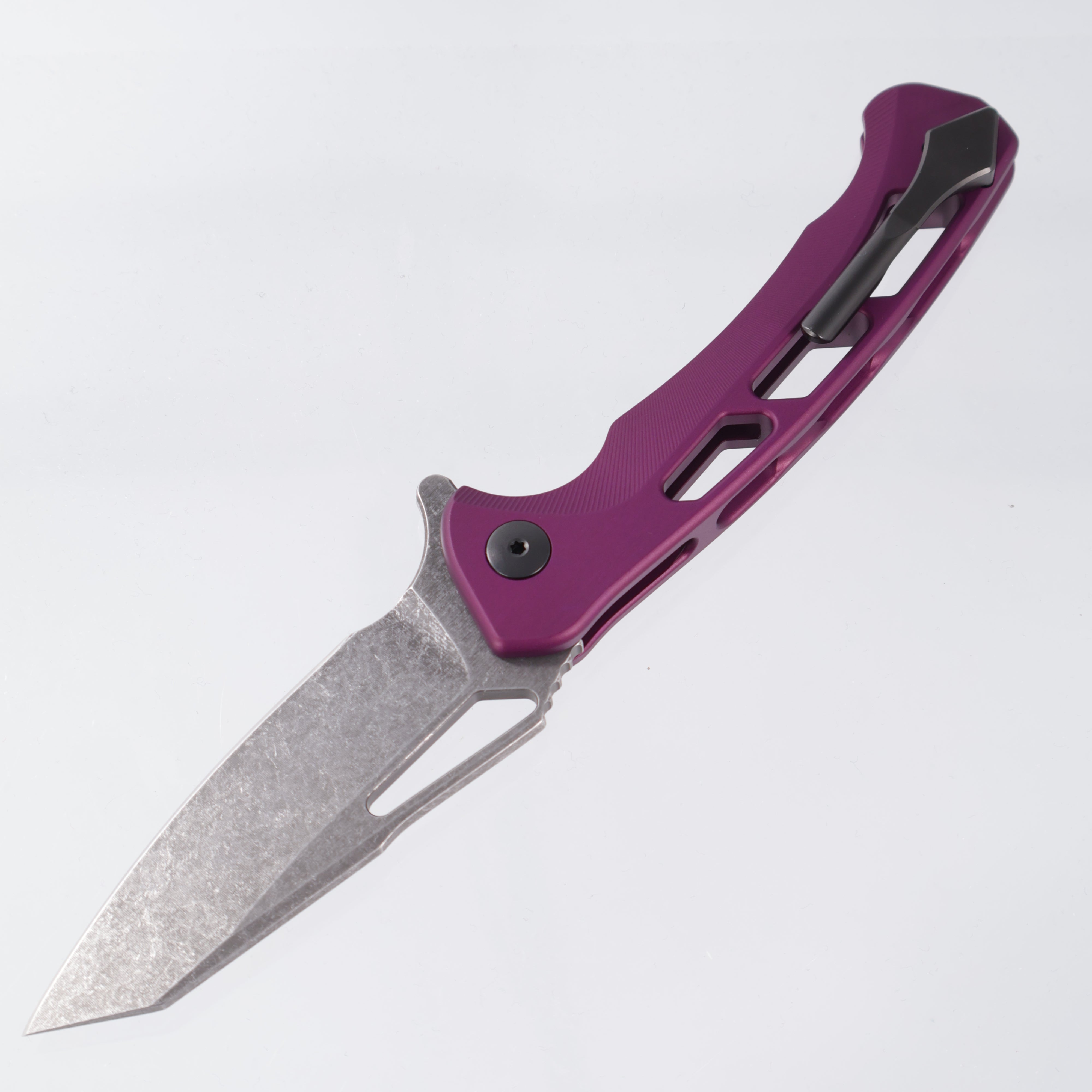 Dead Reckon Ridgeback Vertebrae Integral - Reverse Tanto, Magnacut Dark Stonewash - Purple Aluminum - RB-4562-67 DRK