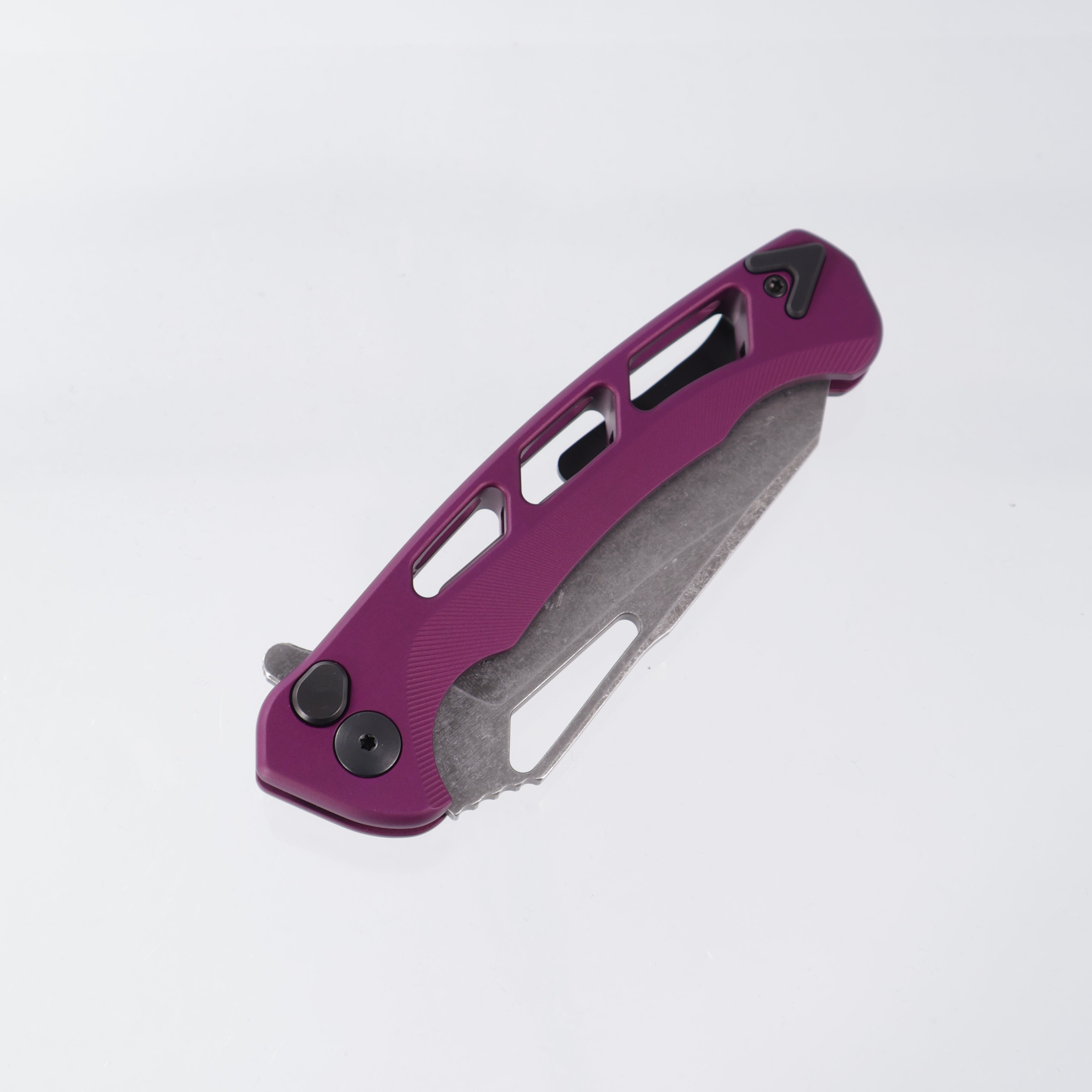 Dead Reckon Ridgeback Vertebrae Integral - Reverse Tanto, S45VN Dark Stonewash - Purple Aluminum - RB-4462-67 DRK