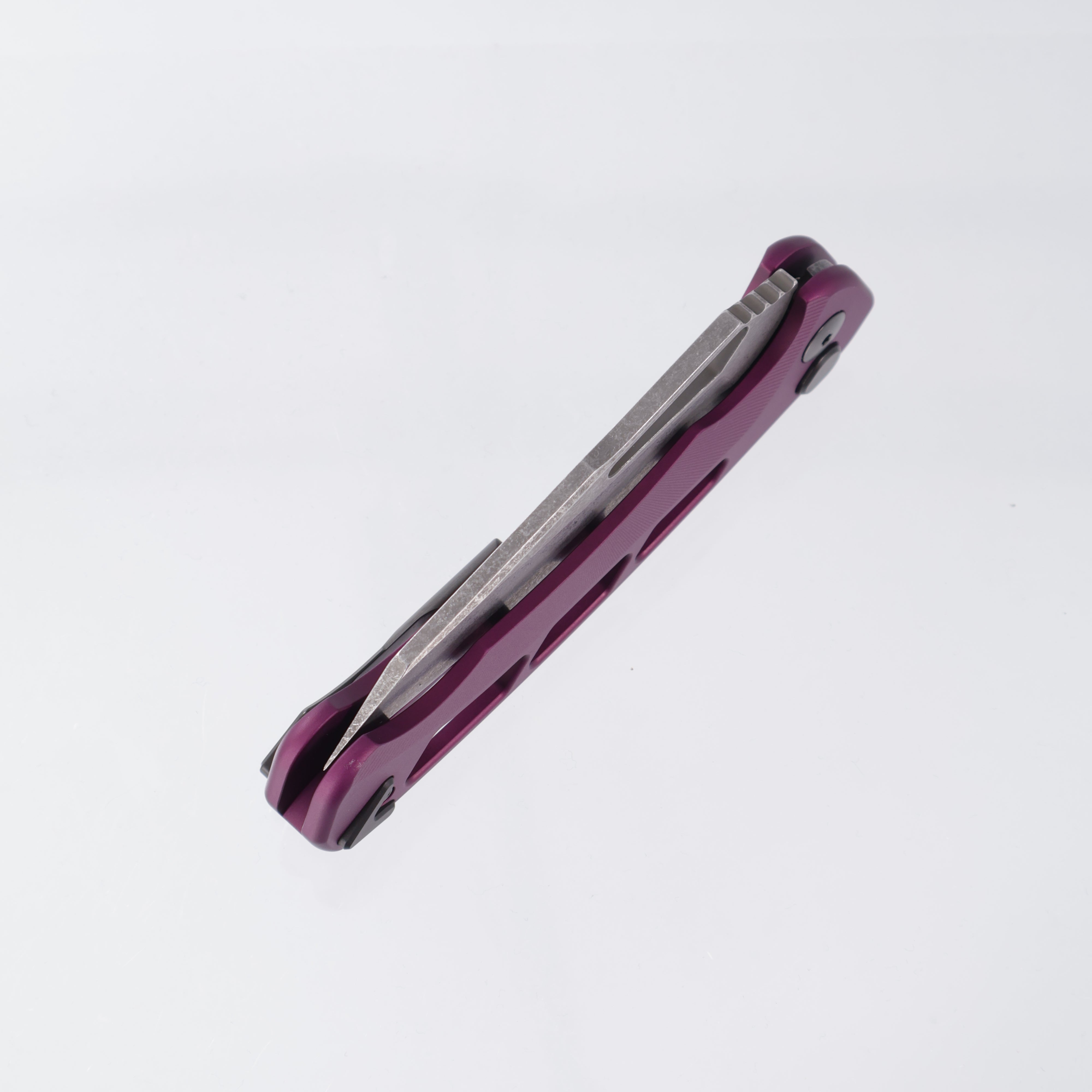Dead Reckon Ridgeback Vertebrae Integral - Reverse Tanto, S45VN Dark Stonewash - Purple Aluminum - RB-4462-67 DRK