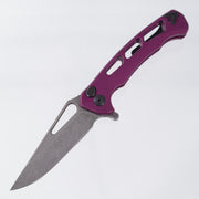 Dead Reckon Ridgeback Vertebrae Integral - Modified ClipPoint, S45VN Dark Stonewash - Purple Aluminum - RB-3462-67 DRK