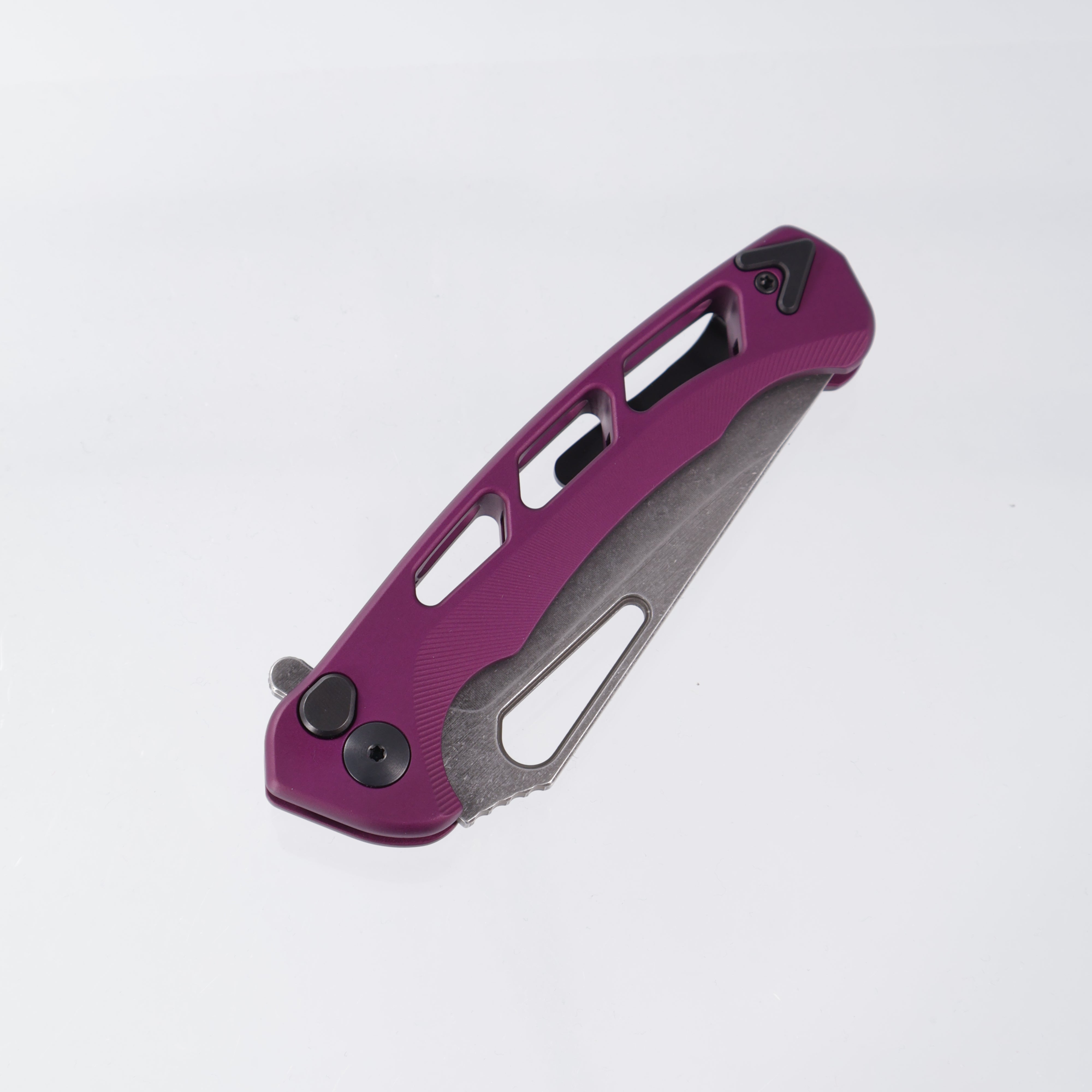 Dead Reckon Ridgeback Vertebrae Integral - Modified ClipPoint, S45VN Dark Stonewash - Purple Aluminum - RB-3462-67 DRK