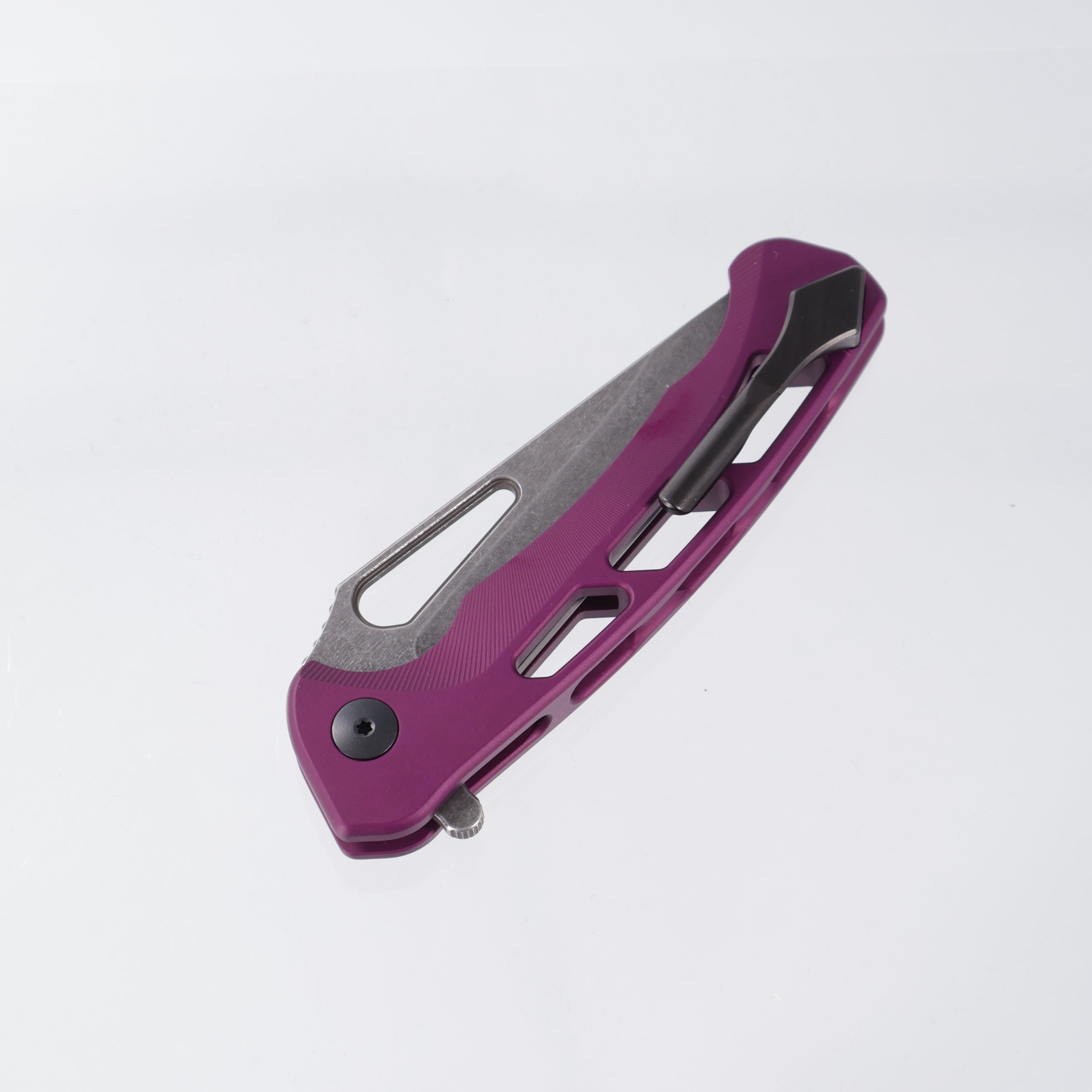 Dead Reckon Ridgeback Vertebrae Integral - Modified ClipPoint, S45VN Dark Stonewash - Purple Aluminum - RB-3462-67 DRK