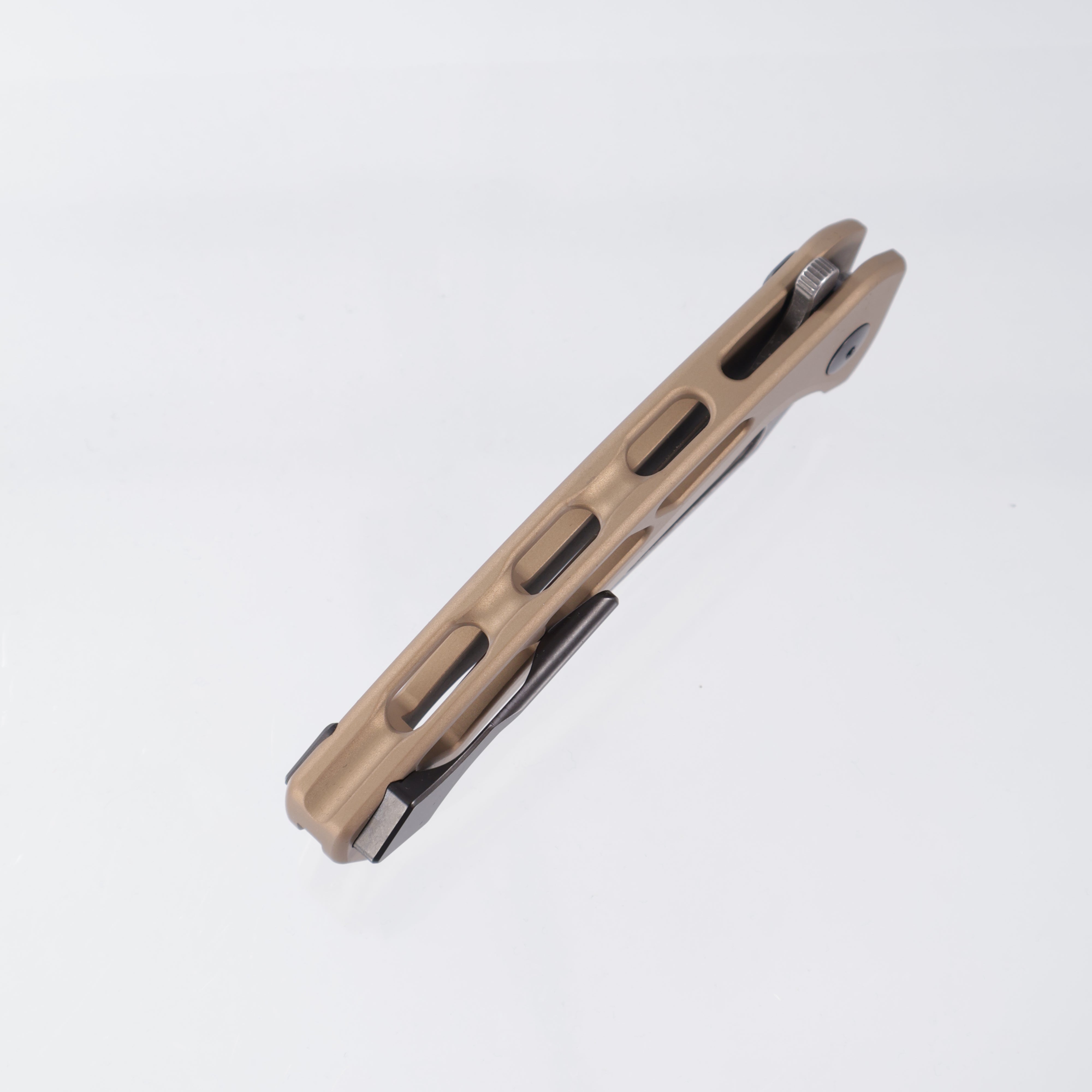 Dead Reckon Ridgeback Vertebrae Integral - Modified ClipPoint, S45VN Dark Stonewash - Sand Aluminum - RB-3462-67 DRK (Sand Matte, Tan)