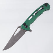 Dead Reckon Ridgeback Vertebrae Integral - Modified ClipPoint, S45VN Dark Stonewash - Green Aluminum - RB-3462-67 DRK