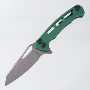 Dead Reckon Ridgeback Vertebrae Integral - Reverse Tanto, S45VN Dark Stonewash - Green Aluminum - RB-4462-67 DRK