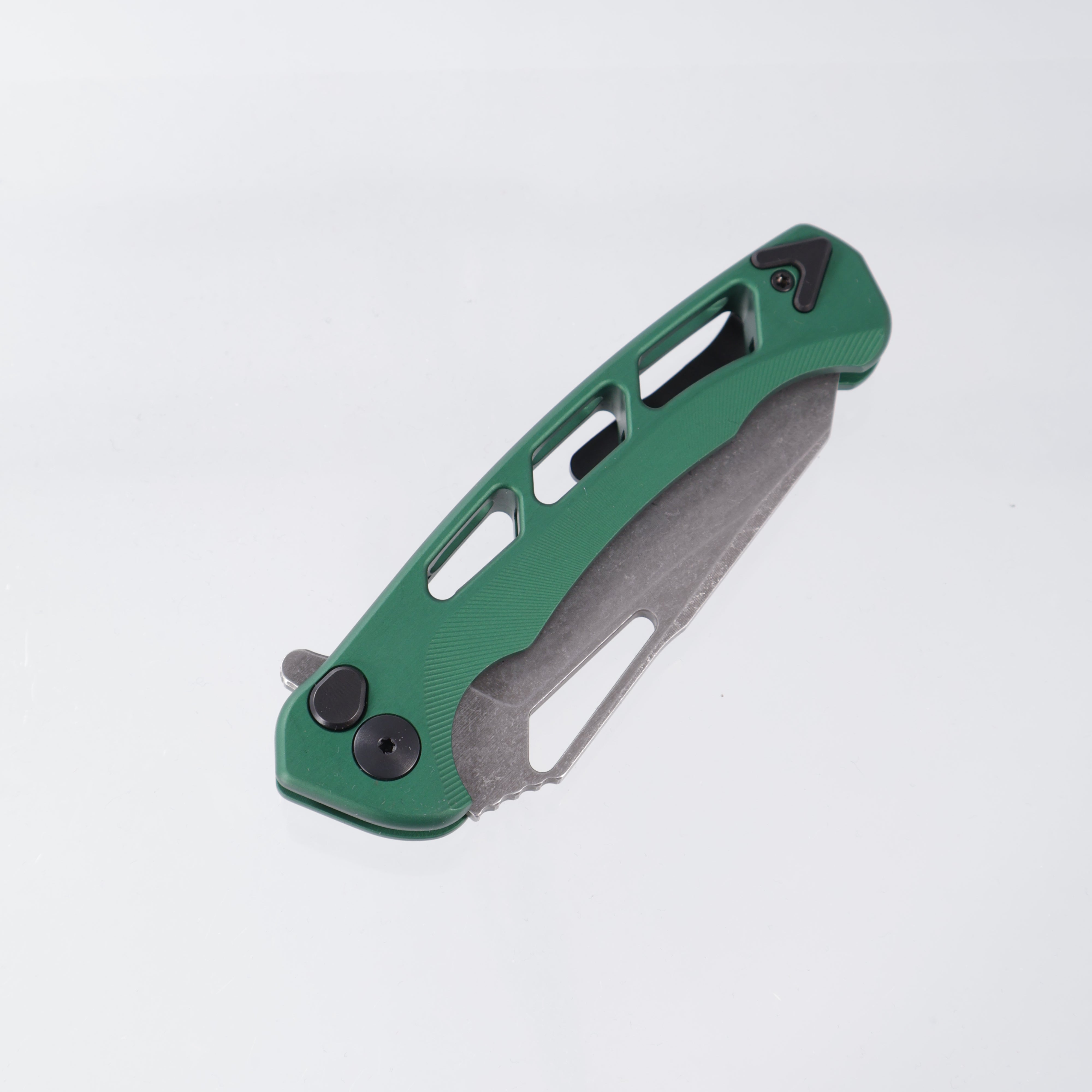 Dead Reckon Ridgeback Vertebrae Integral - Reverse Tanto, S45VN Dark Stonewash - Green Aluminum - RB-4462-67 DRK