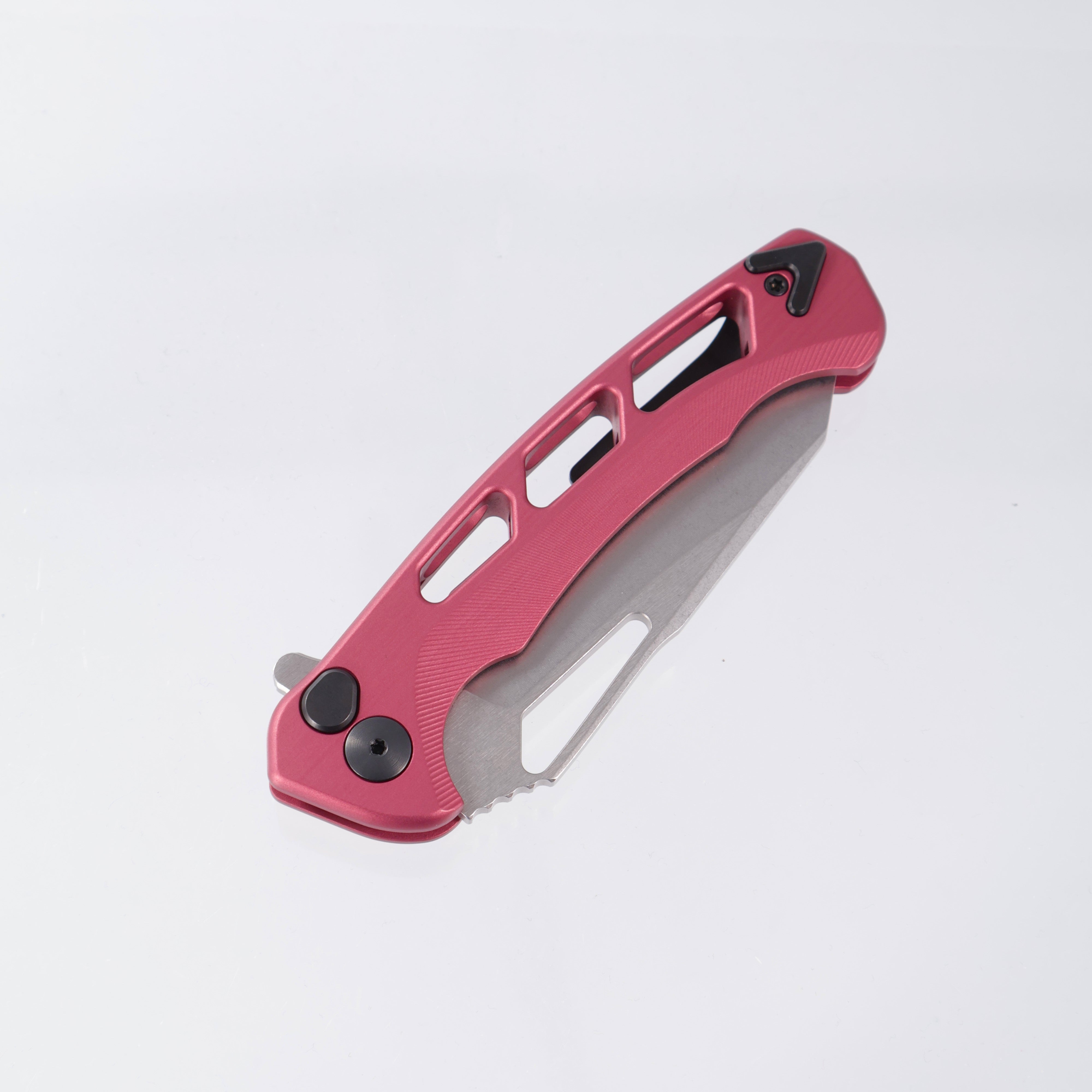 Dead Reckon Ridgeback Vertebrae Integral - Reverse Tanto, Magnacut Stonewash - Light Red Aluminum - RB-4562-17 DRK (Pink)