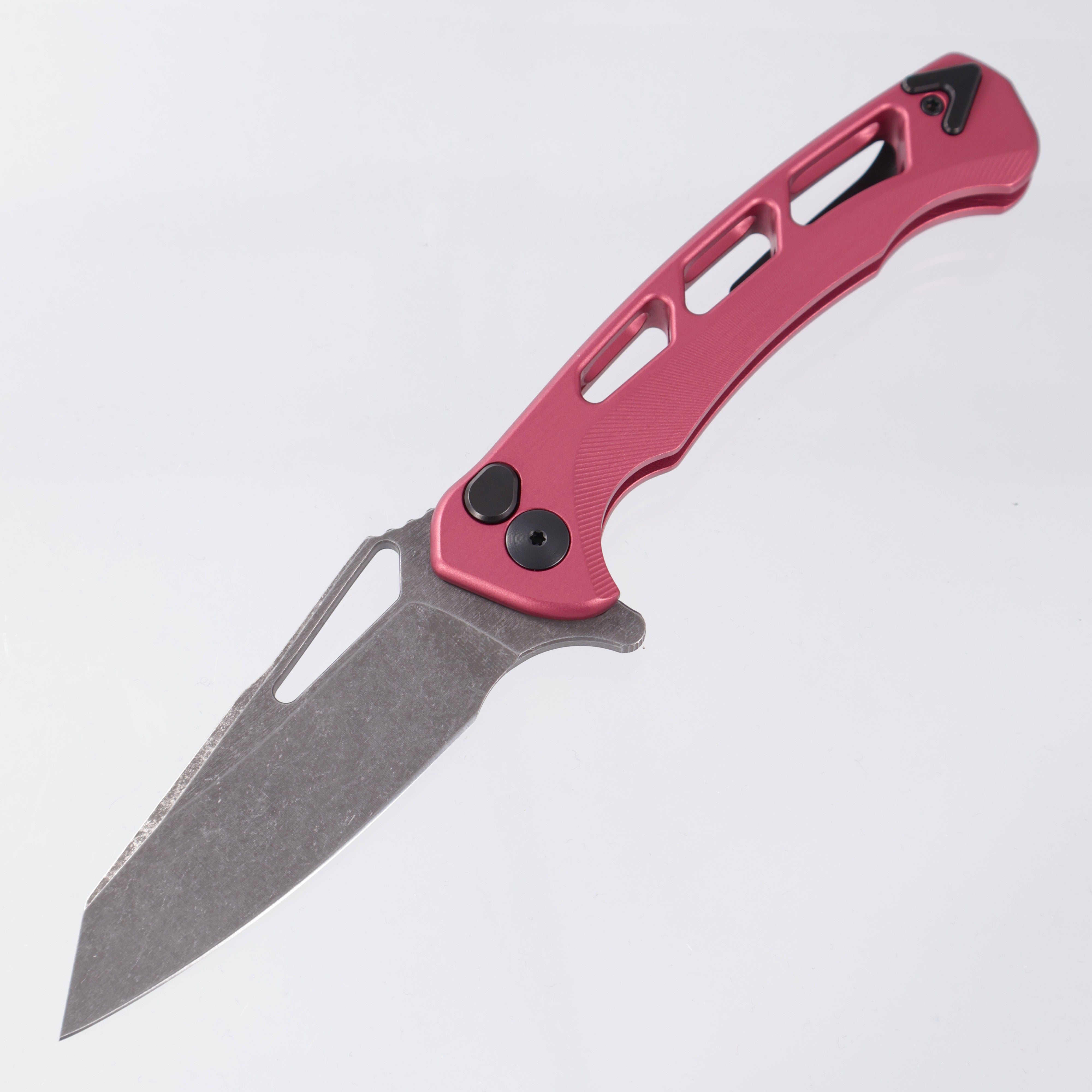 Dead Reckon Ridgeback Vertebrae Integral - Reverse Tanto, Magnacut Dark Stonewash - Light Red Aluminum - RB-4562-67 DRK (Pink)