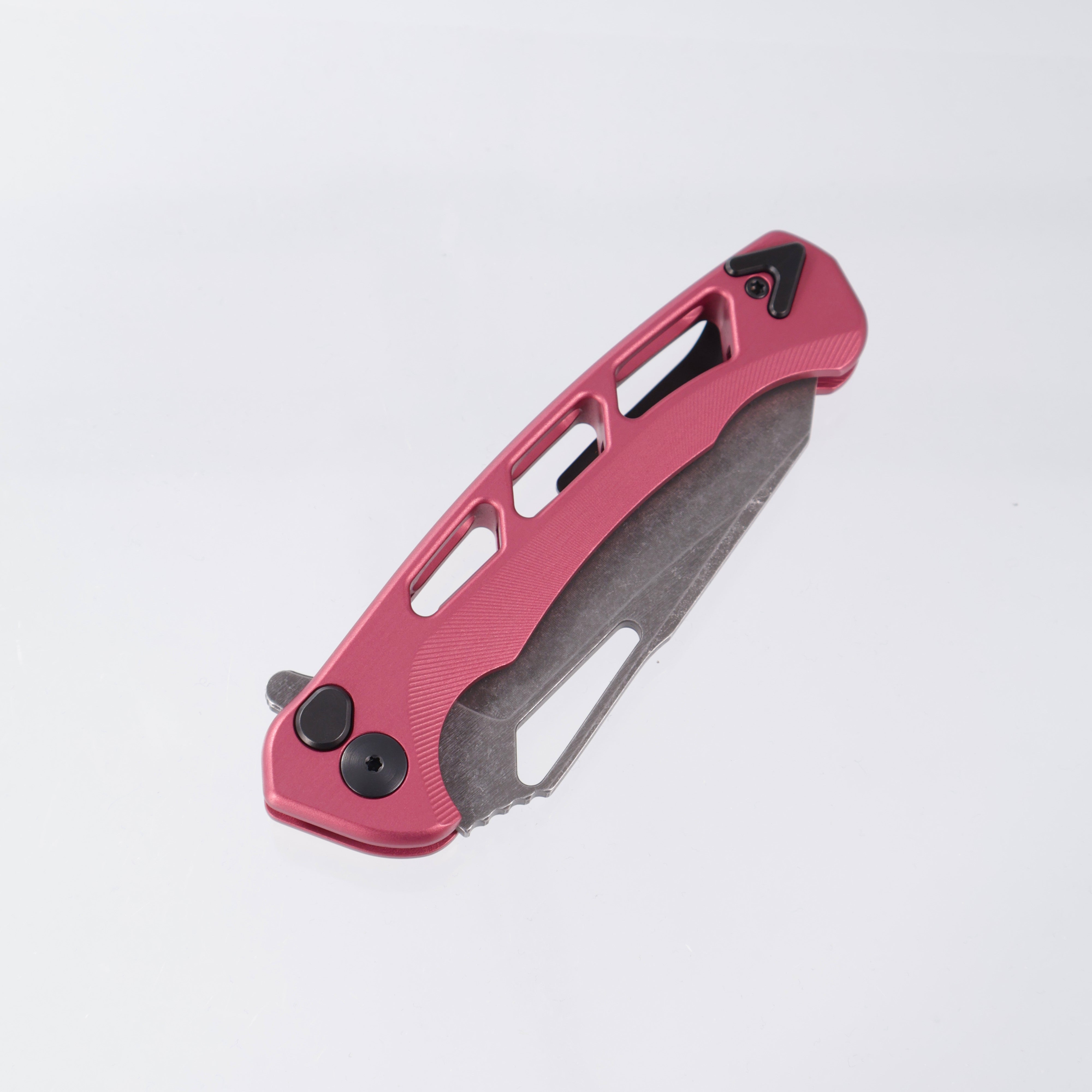 Dead Reckon Ridgeback Vertebrae Integral - Reverse Tanto, Magnacut Dark Stonewash - Light Red Aluminum - RB-4562-67 DRK (Pink)