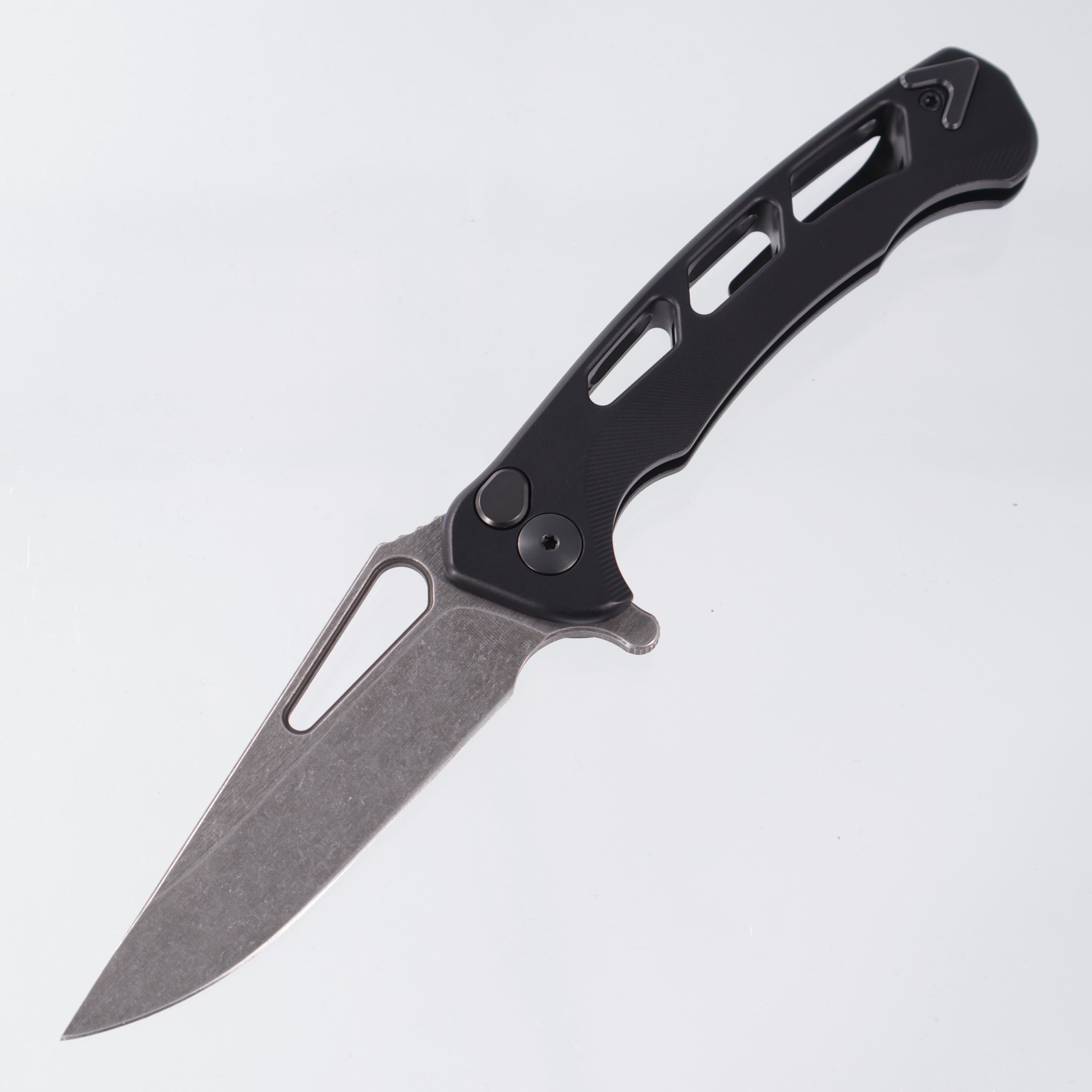 Dead Reckon Ridgeback Vertebrae Integral - Modified ClipPoint, Magnacut Dark Stonewash - Black Aluminum - RB-3562-67 DRK