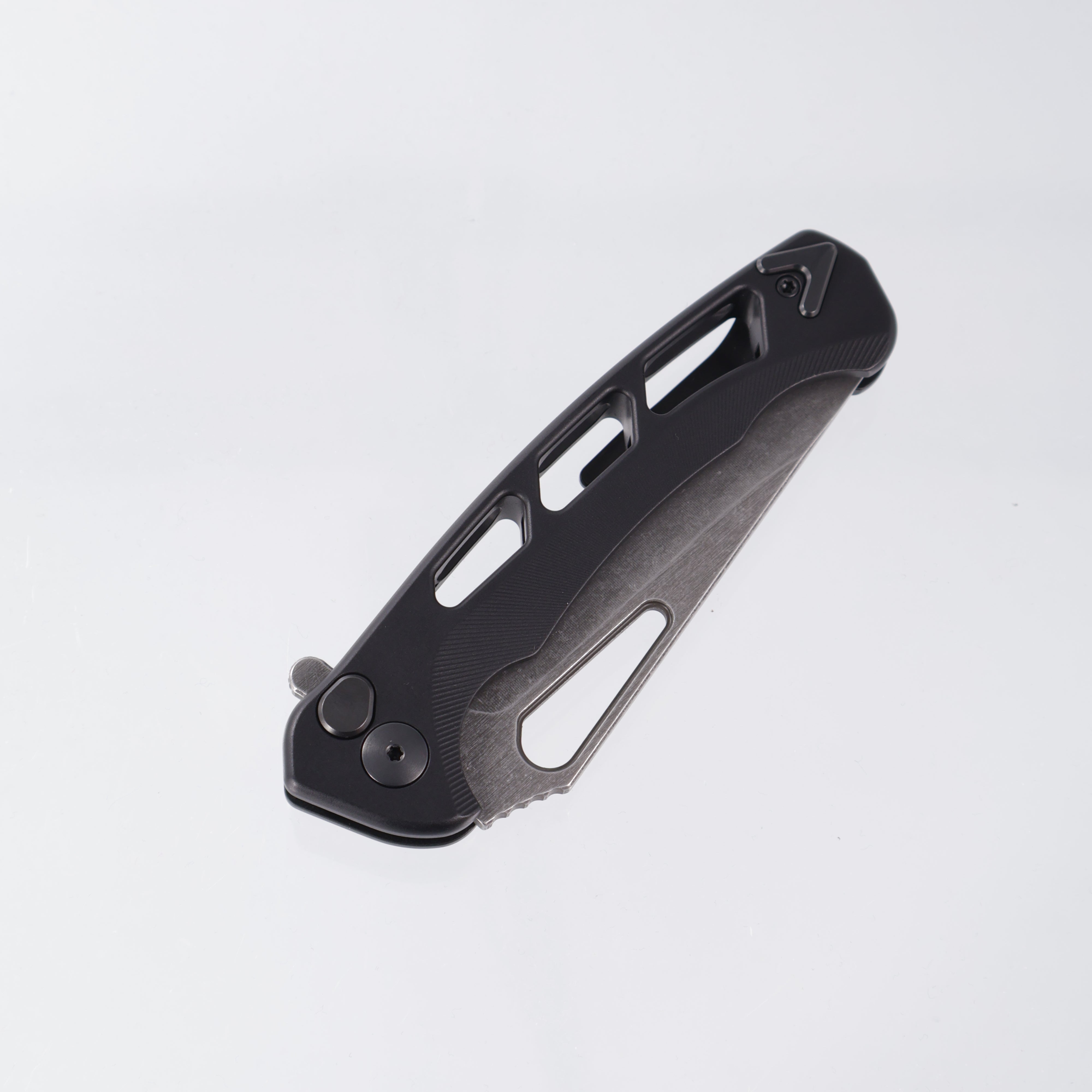 Dead Reckon Ridgeback Vertebrae Integral - Modified ClipPoint, Magnacut Dark Stonewash - Black Aluminum - RB-3562-67 DRK