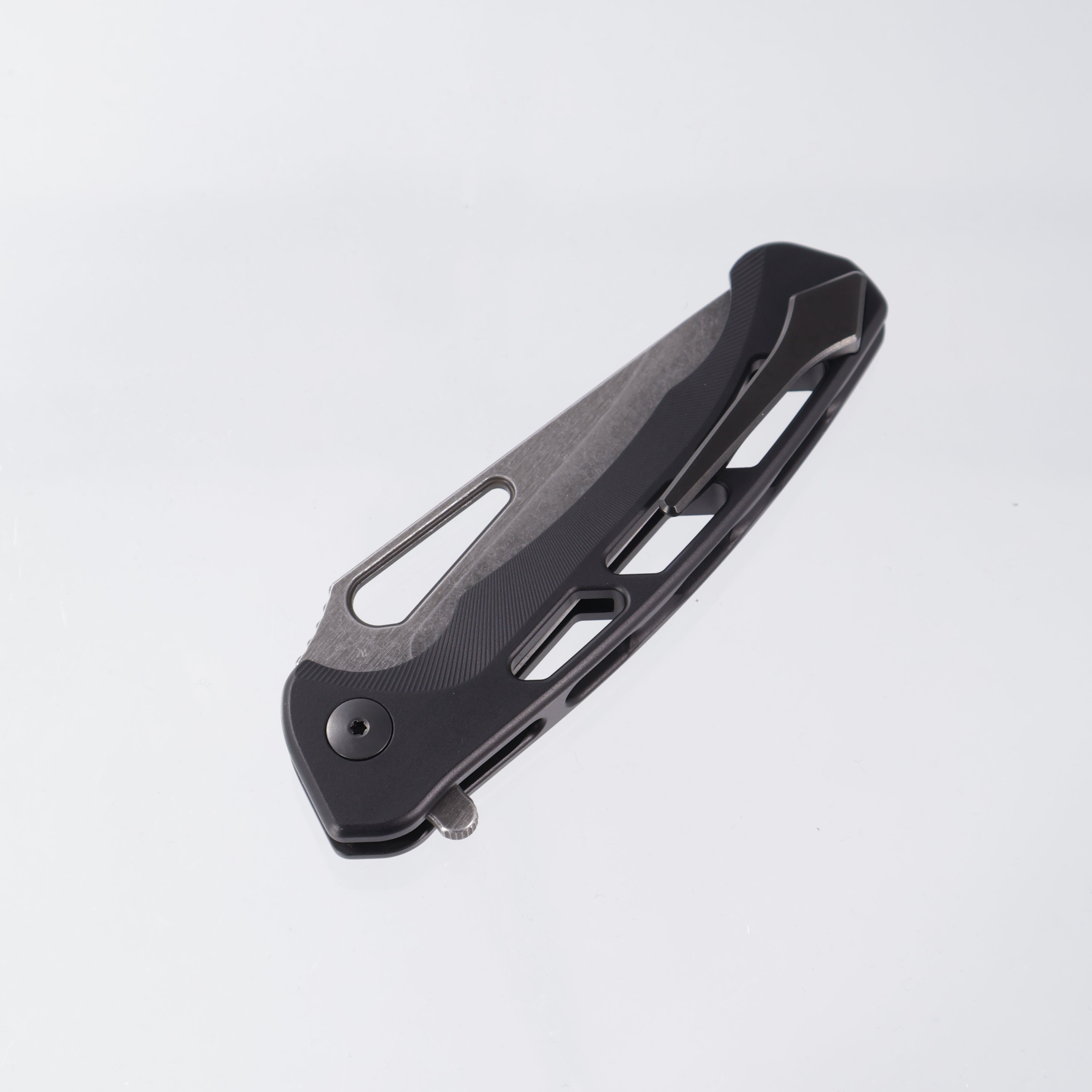 Dead Reckon Ridgeback Vertebrae Integral - Modified ClipPoint, Magnacut Dark Stonewash - Black Aluminum - RB-3562-67 DRK