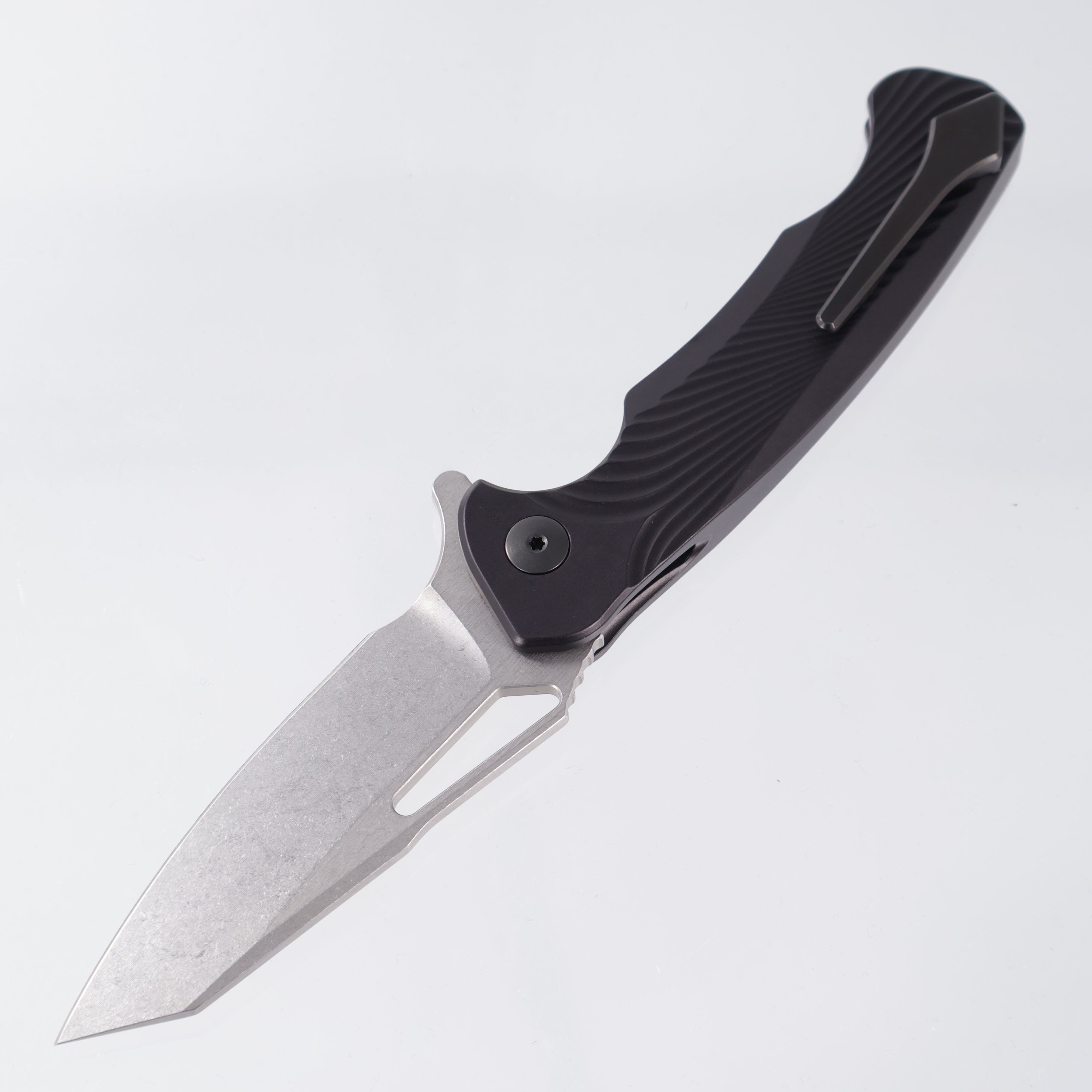Dead Reckon Ridgeback Integral - Reverse Tanto, S45VN Stonewash - Black Milled Aluminum - RB-4422-17 DRK
