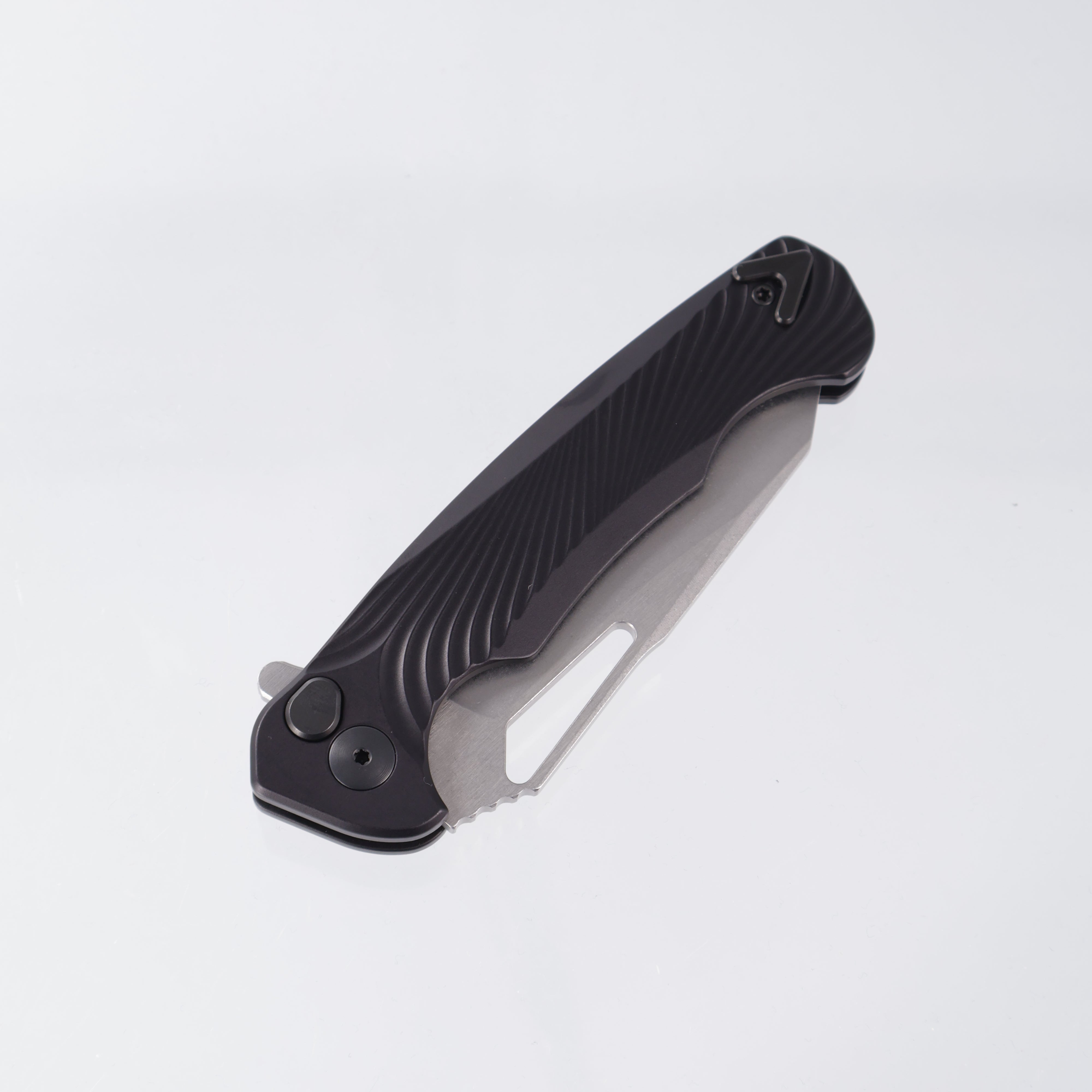 Dead Reckon Ridgeback Integral - Reverse Tanto, S45VN Stonewash - Black Milled Aluminum - RB-4422-17 DRK