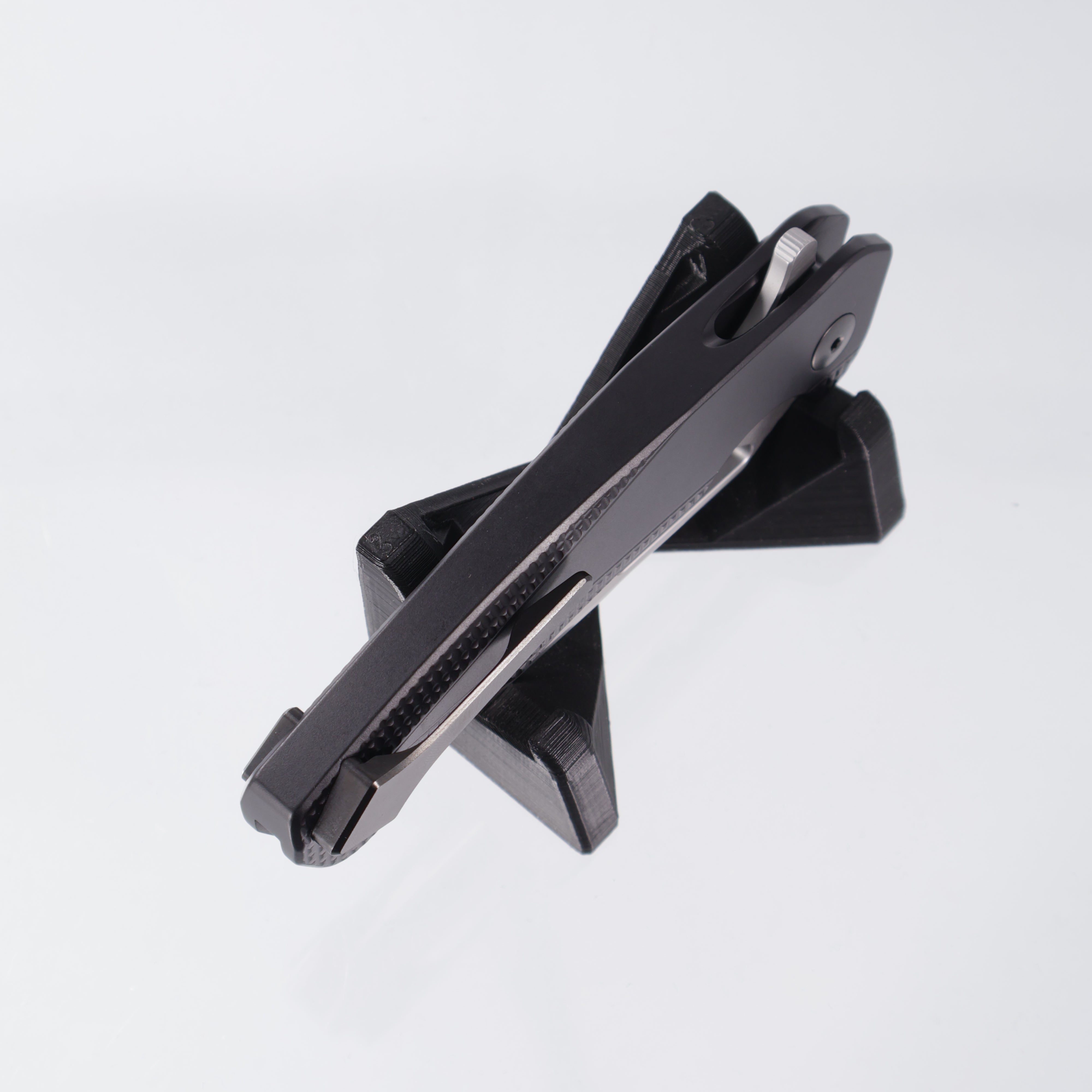 Dead Reckon Ridgeback Integral - Reverse Tanto, S45VN Glass Blast - Black Knurled Aluminum - RB-4412-17 DRK