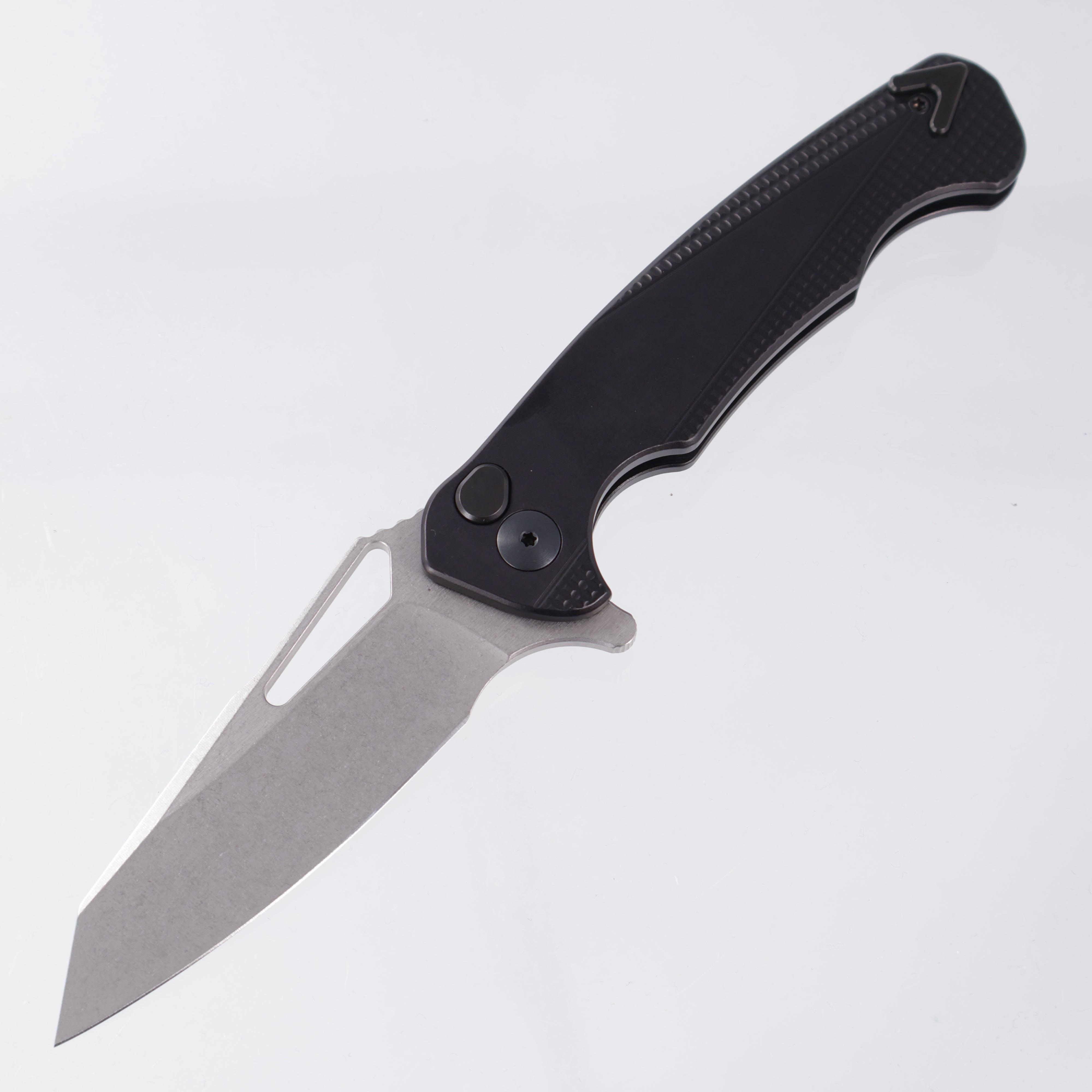 Dead Reckon Ridgeback Integral - Reverse Tanto, S45VN Stonewash - Black Knurled Aluminum - RB-4412-17 DRK