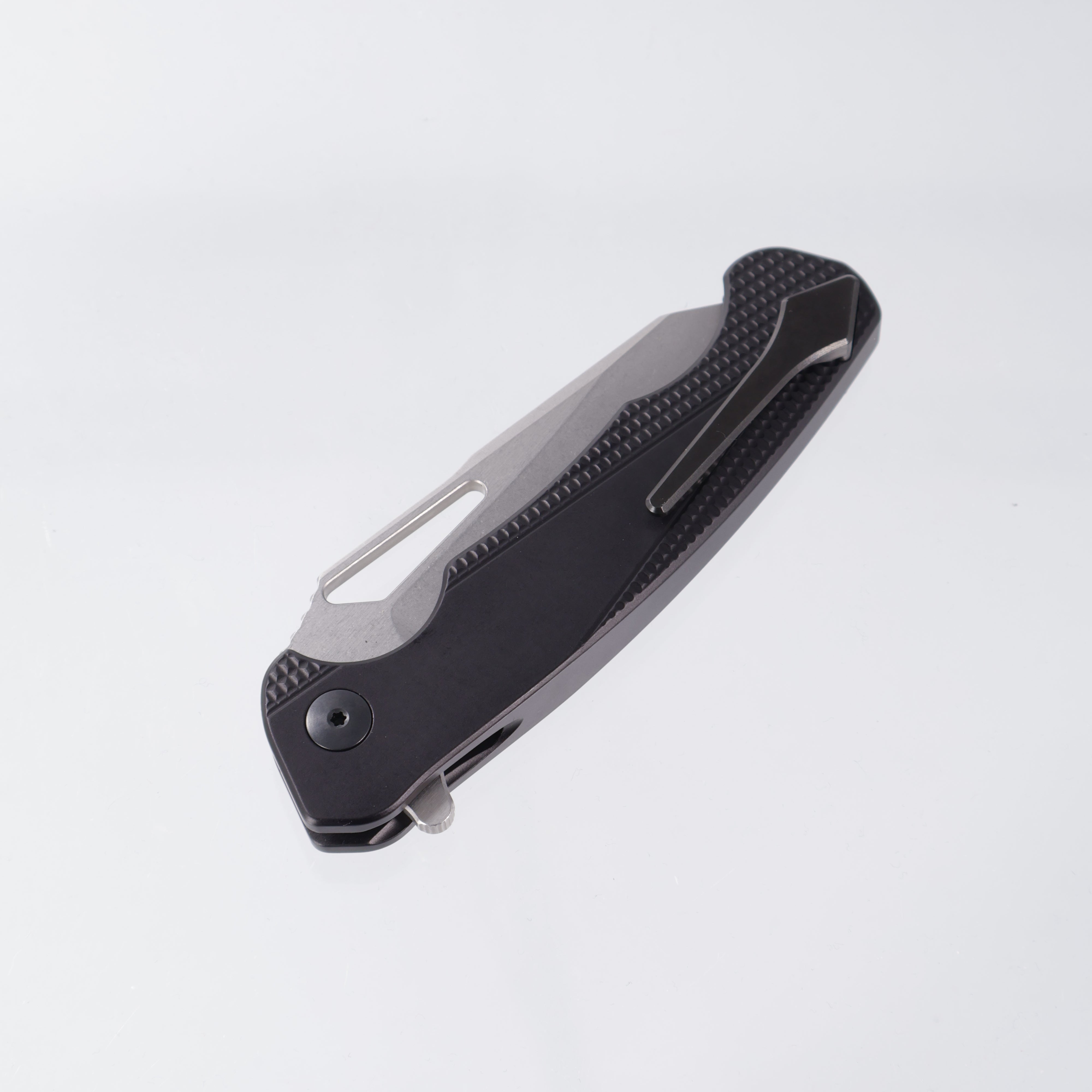 Dead Reckon Ridgeback Integral - Reverse Tanto, S45VN Stonewash - Black Knurled Aluminum - RB-4412-17 DRK