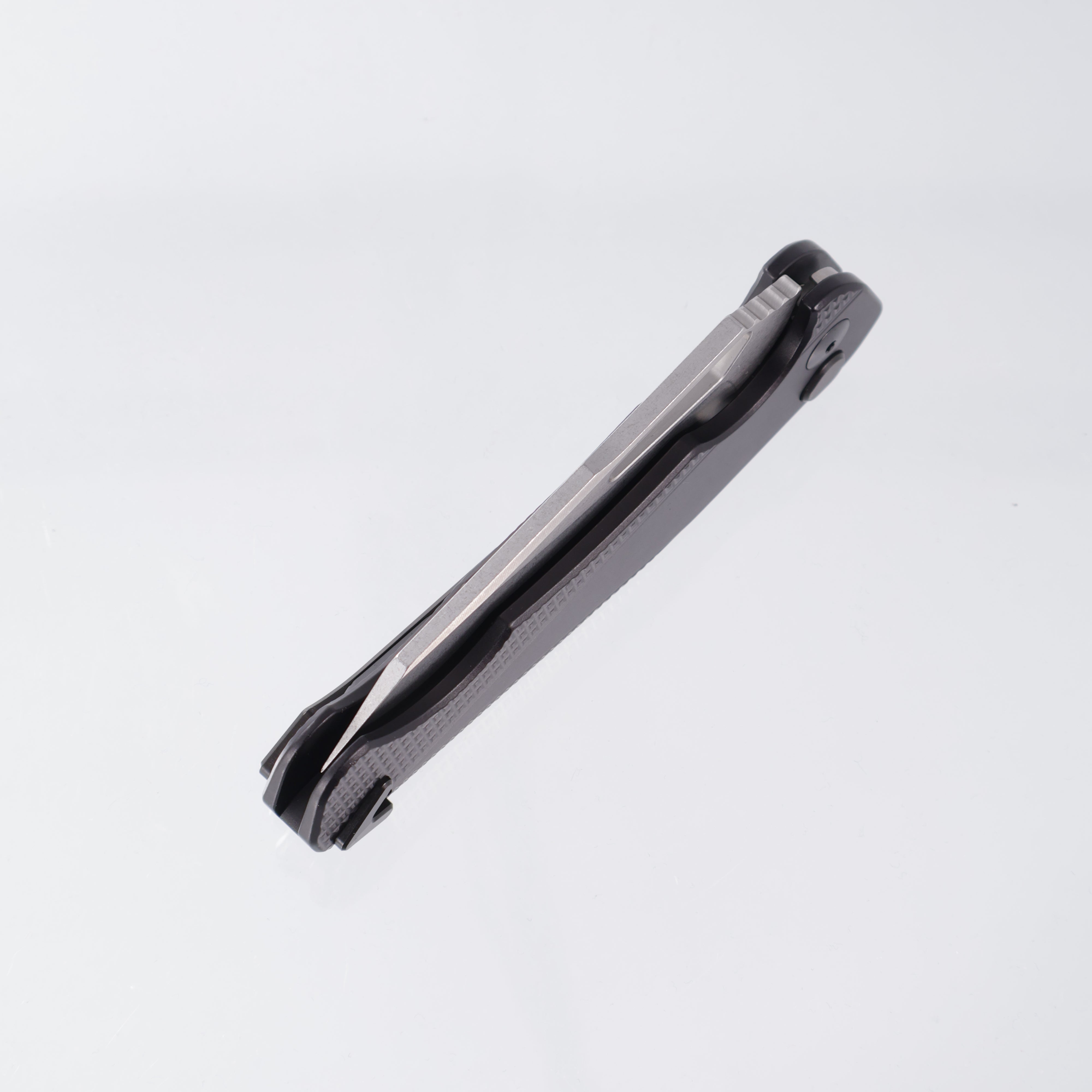 Dead Reckon Ridgeback Integral - Reverse Tanto, S45VN Stonewash - Black Knurled Aluminum - RB-4412-17 DRK